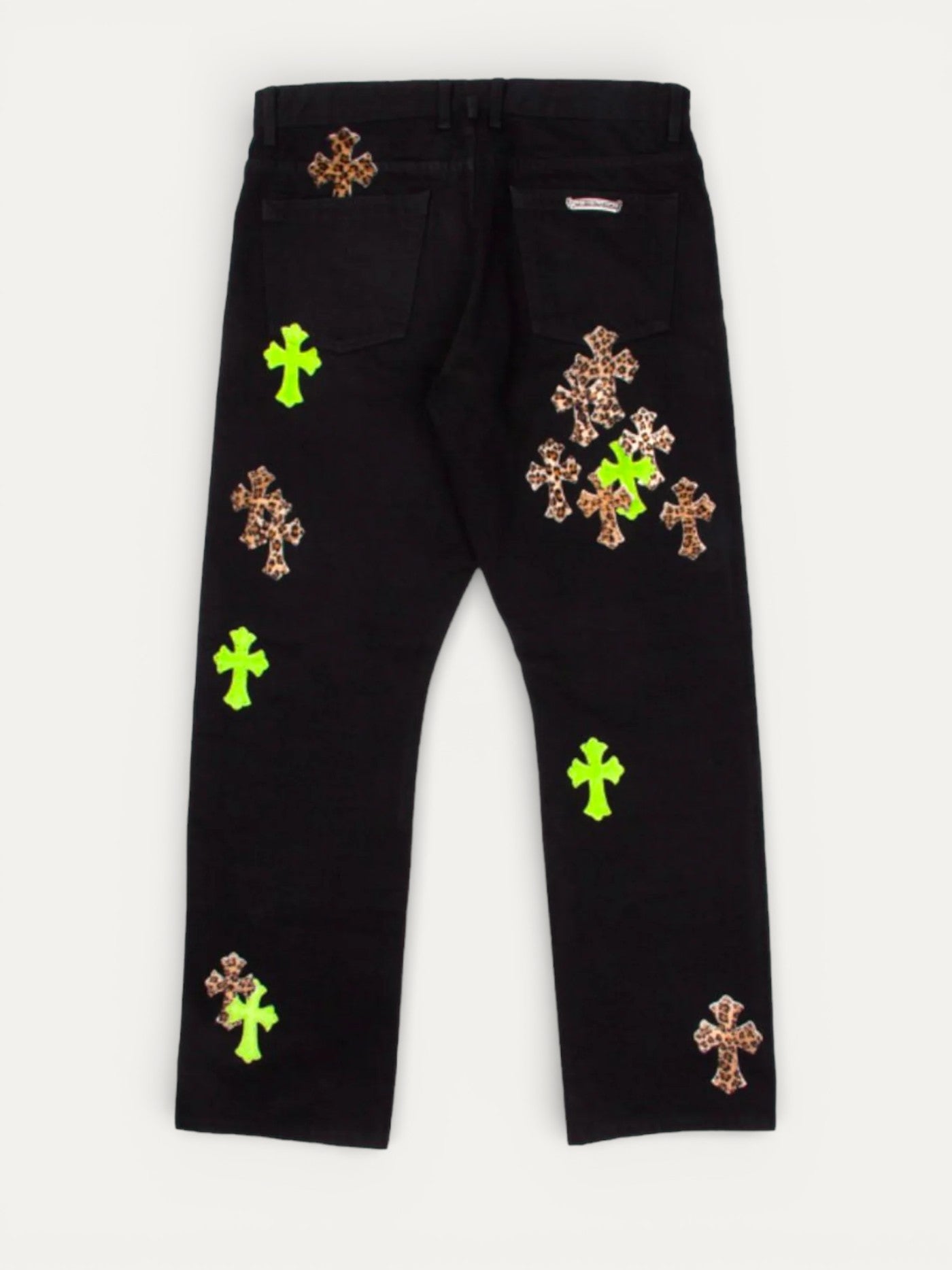 Chrome Hearts Green Cheetah Cross Patch Black Levi’s Denim Jeans