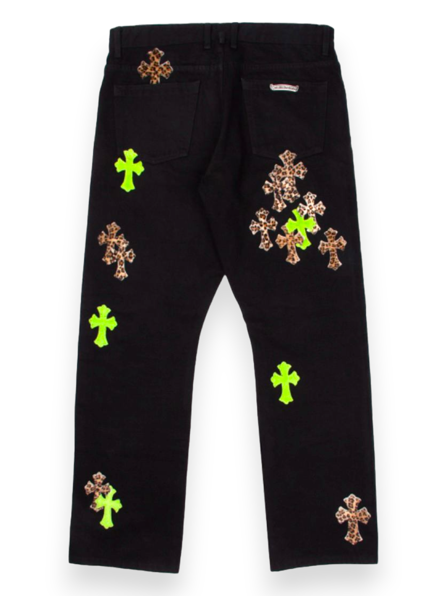 Chrome Hearts Green Cheetah Cross Patch Black Levi’s Denim Jeans