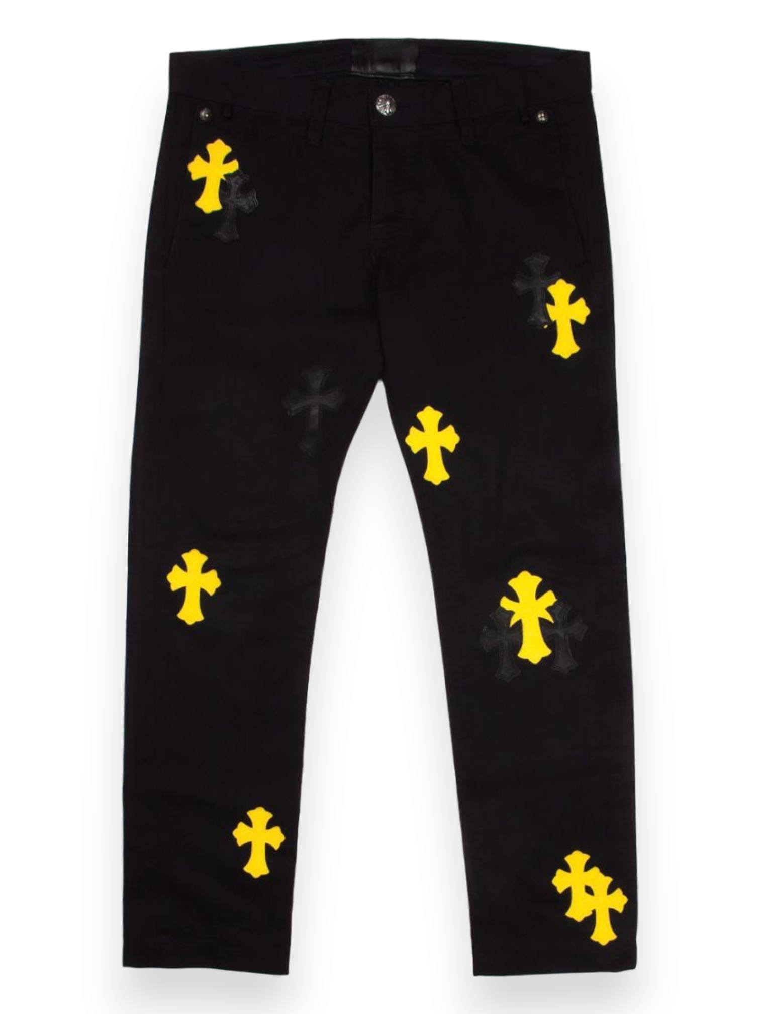 Chrome Hearts 1/1 Yellow Cross Patch Black Chinos