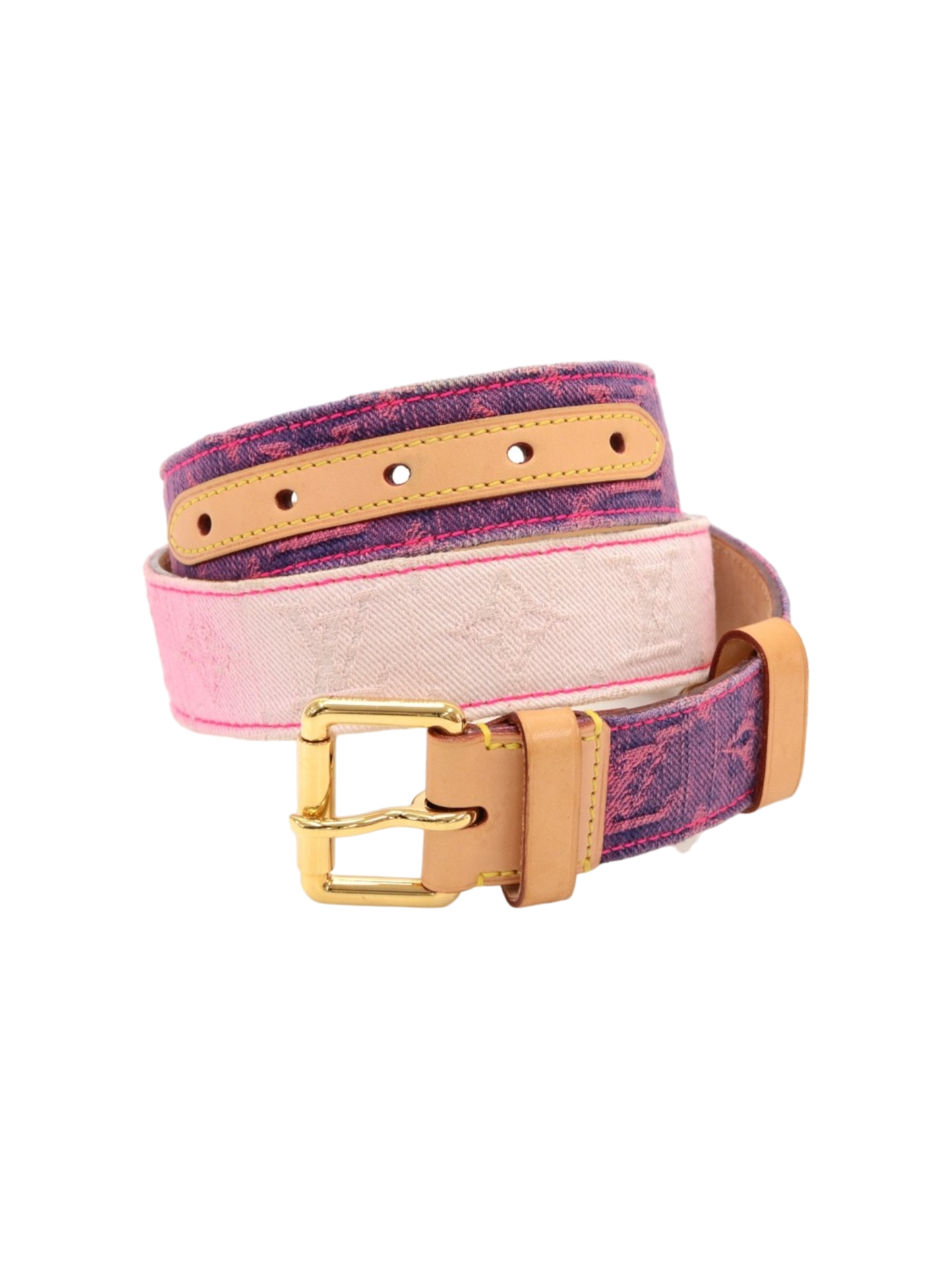 Louis Vuitton Pink Monogram Denim Belt