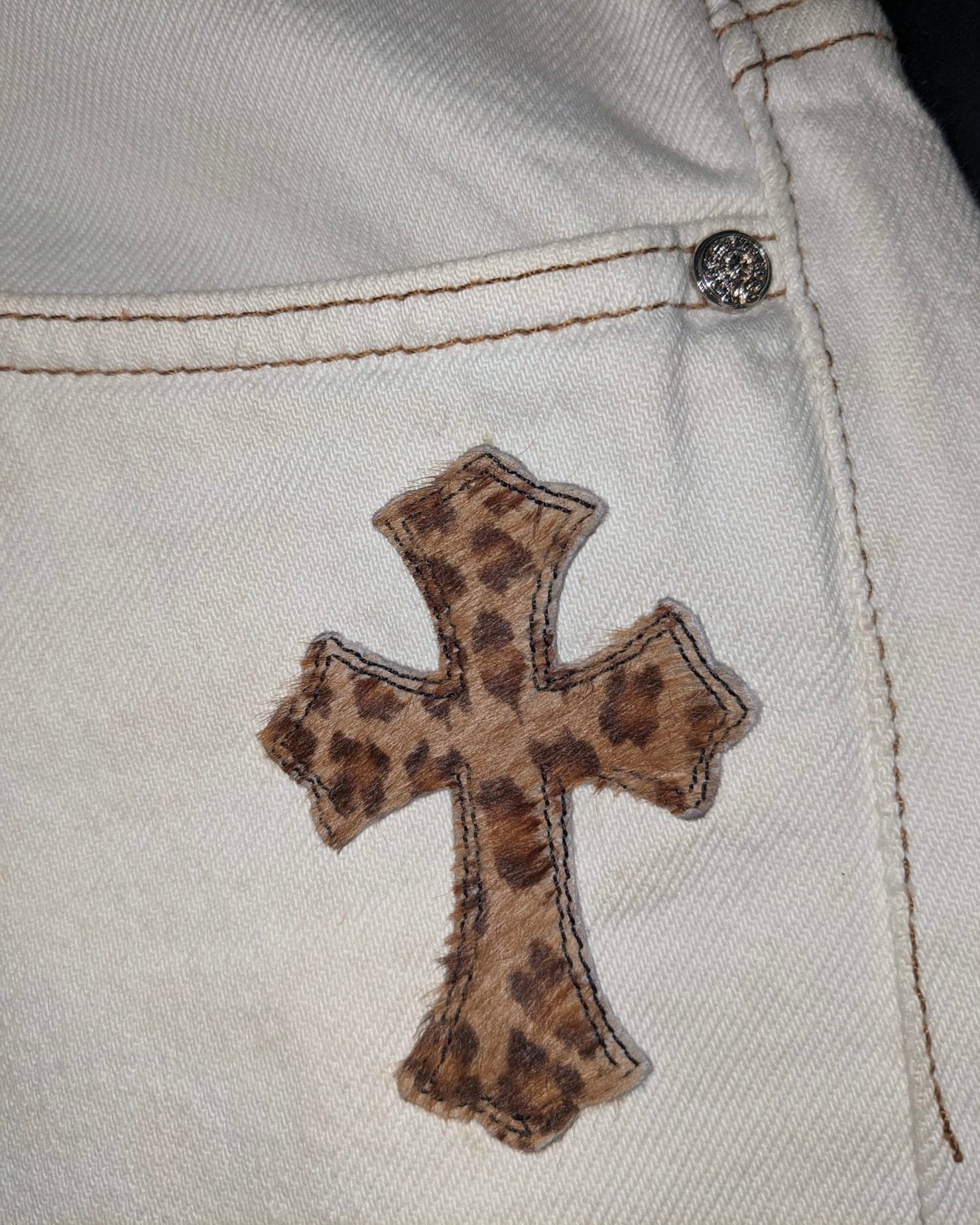 Chrome Hearts Matty Boy 1/1 Custom Painted Levi's Cross Patch Jeans
