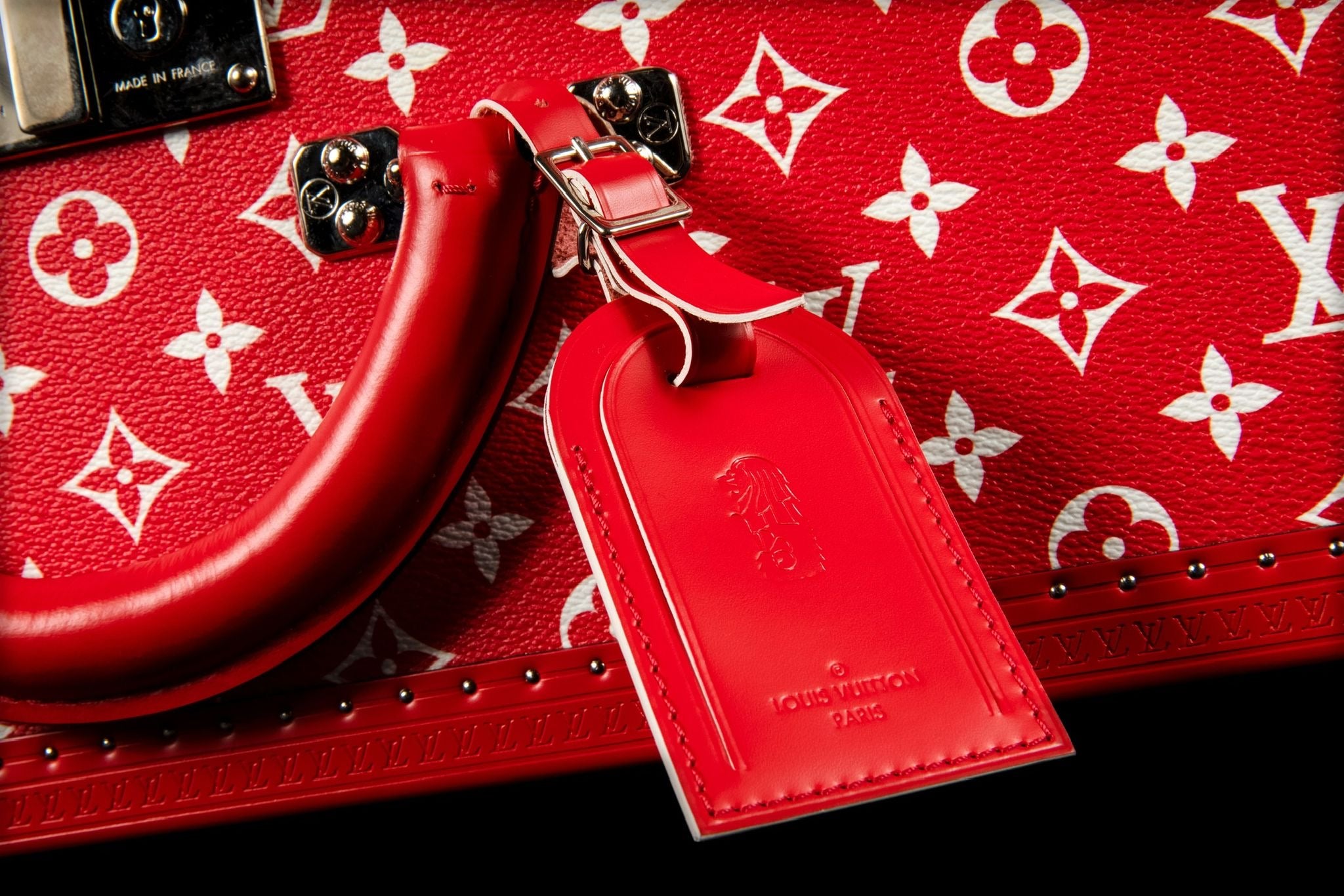 2017 Supreme x Louis Vuitton Red Monogram Trunk Set of 2