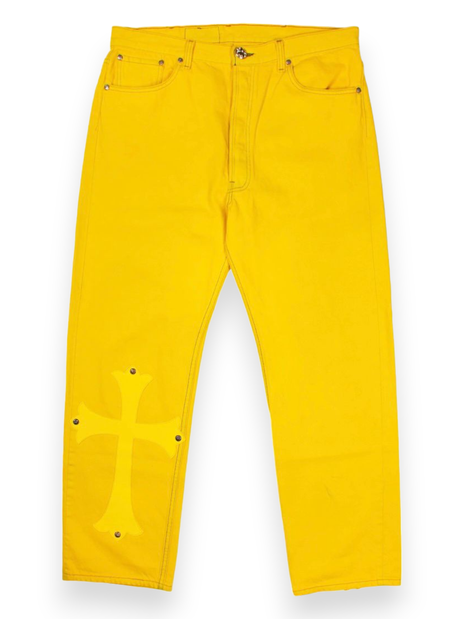 Chrome Hearts Yellow Cross Patch Levi’s Denim Jeans