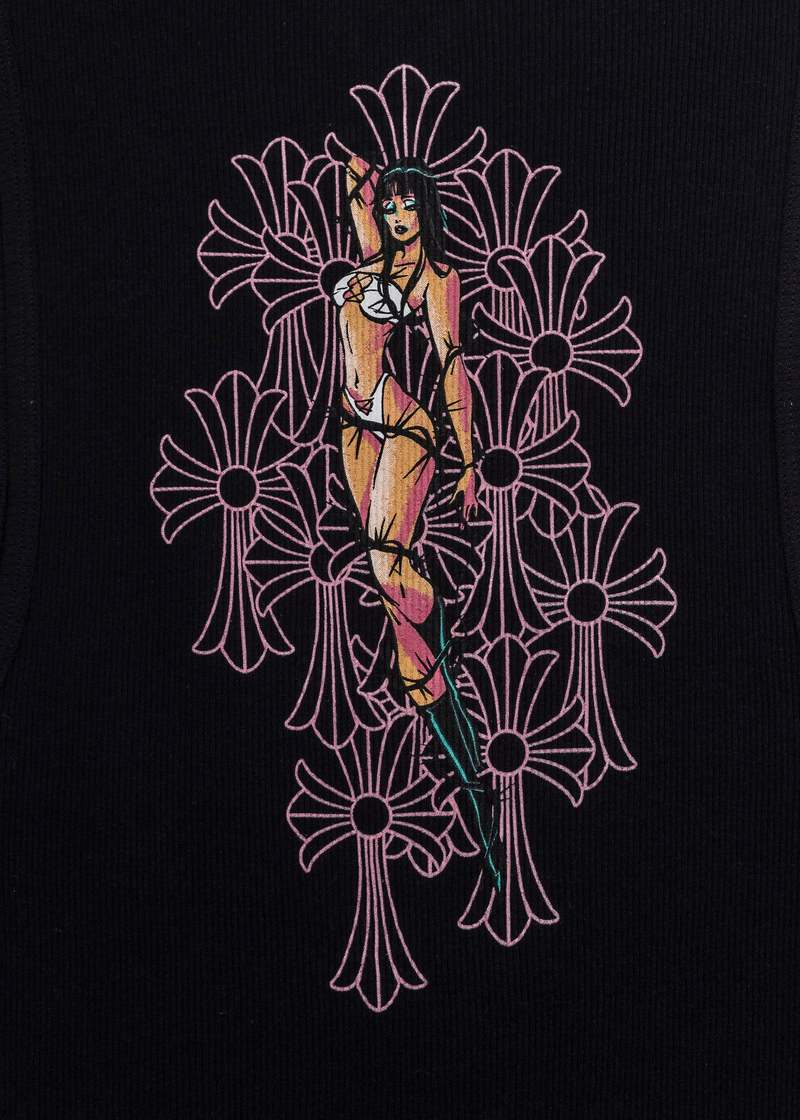 Chrome Hearts Deadly Doll Black Tank Top