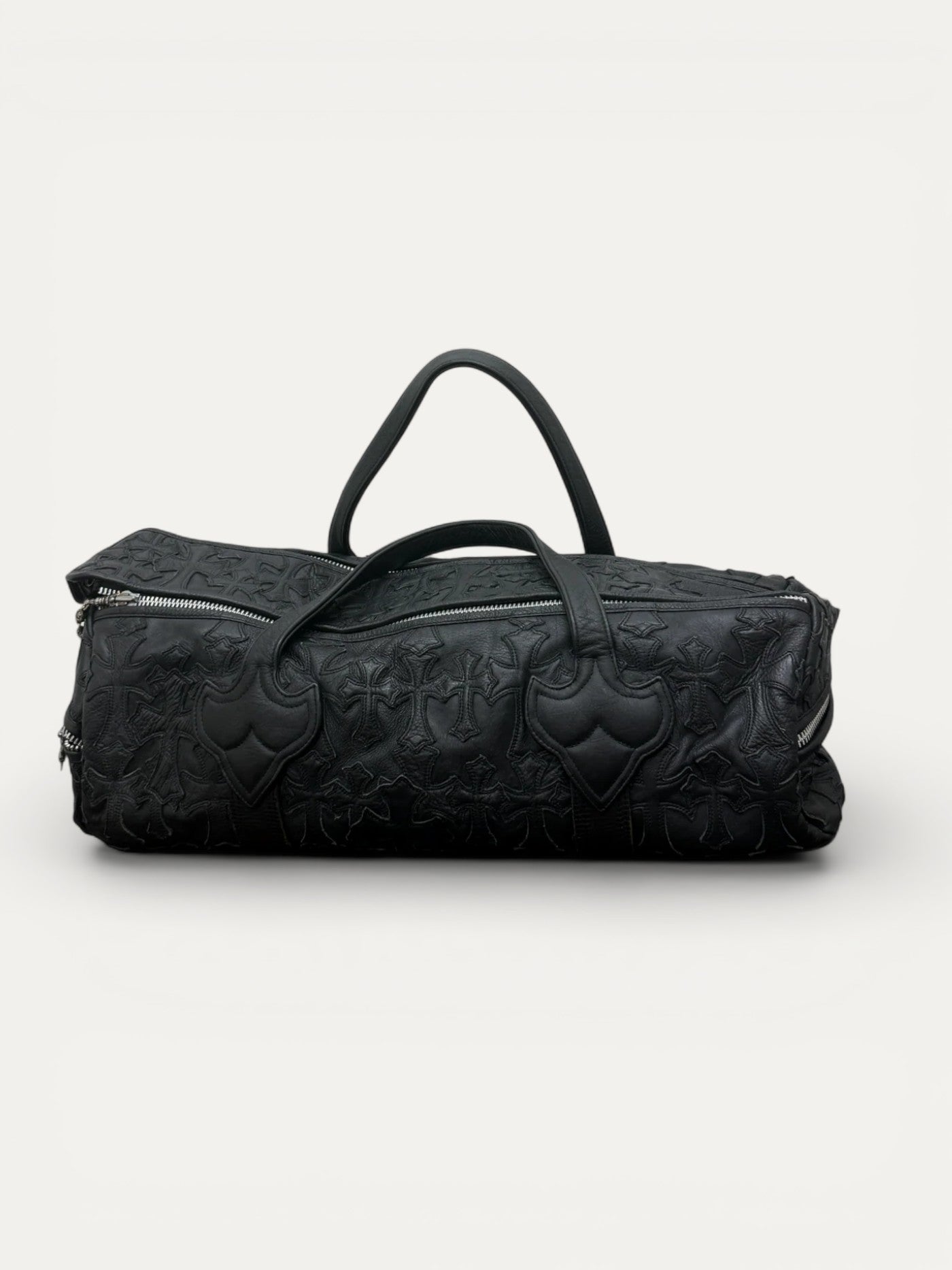 Chrome Hearts Cemetery Cross Patch Dagger Leather Duffle