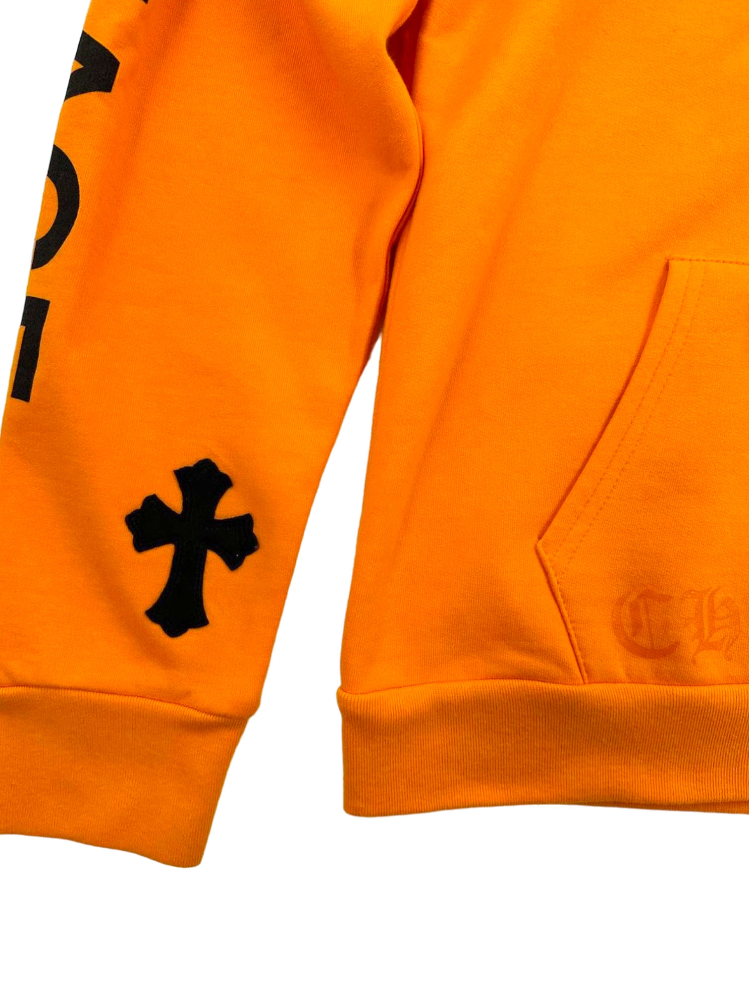 Chrome Hearts x Off-White 1/Friends and Family Orange Cross Patch Hoodie