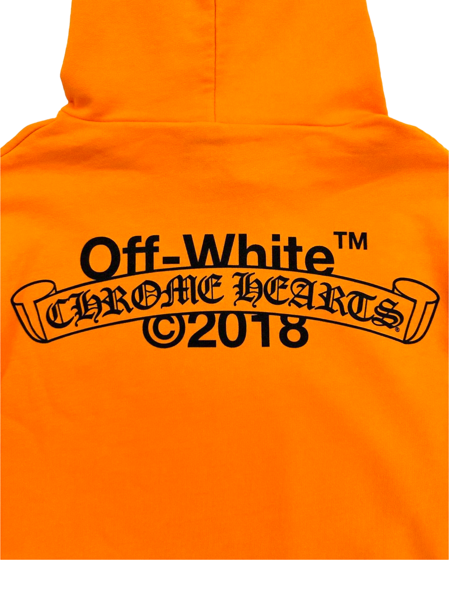 Chrome Hearts x Off-White 1/Friends and Family Orange Cross Patch Hoodie