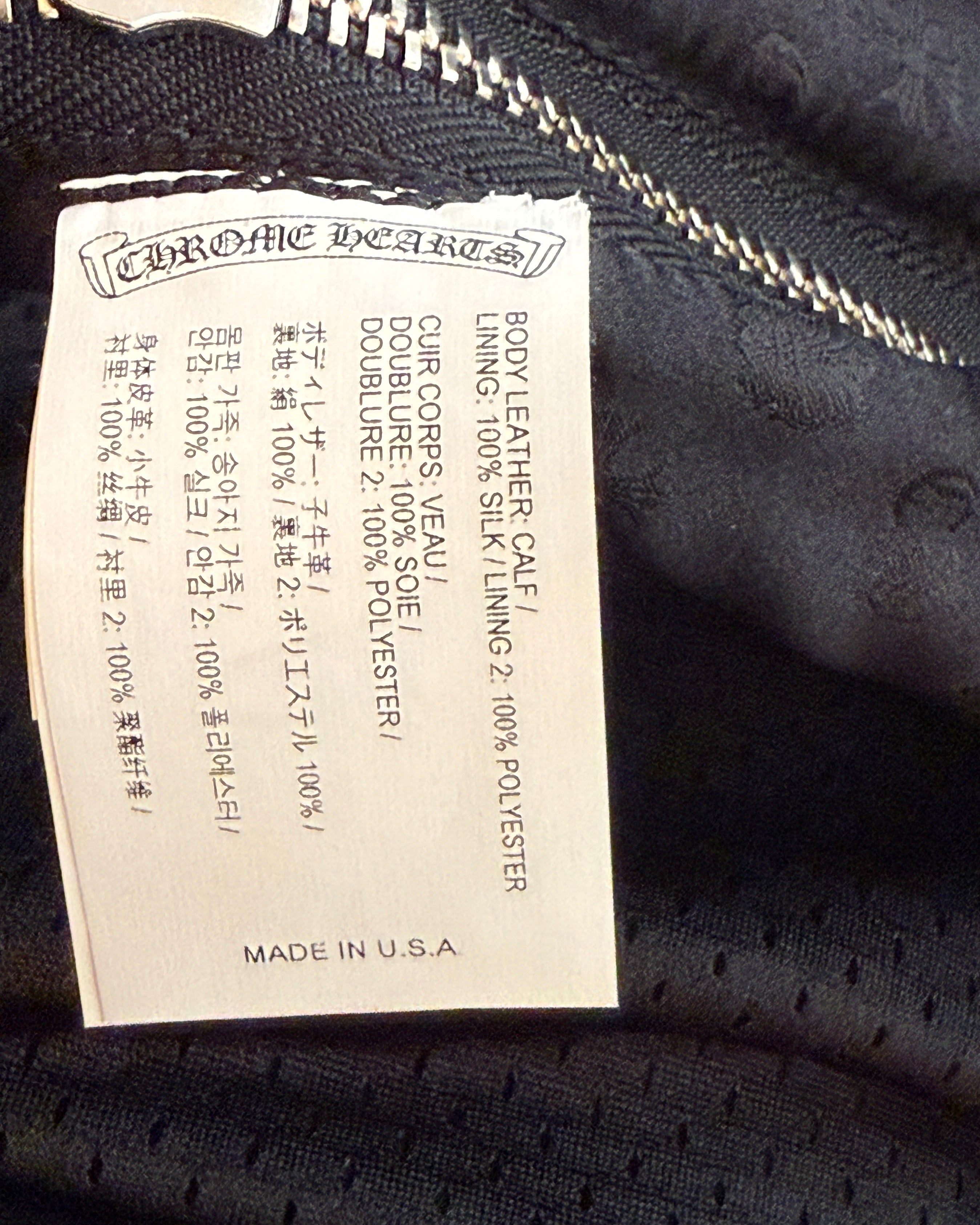 Chrome Hearts Black Cross Patch Leather Jacket