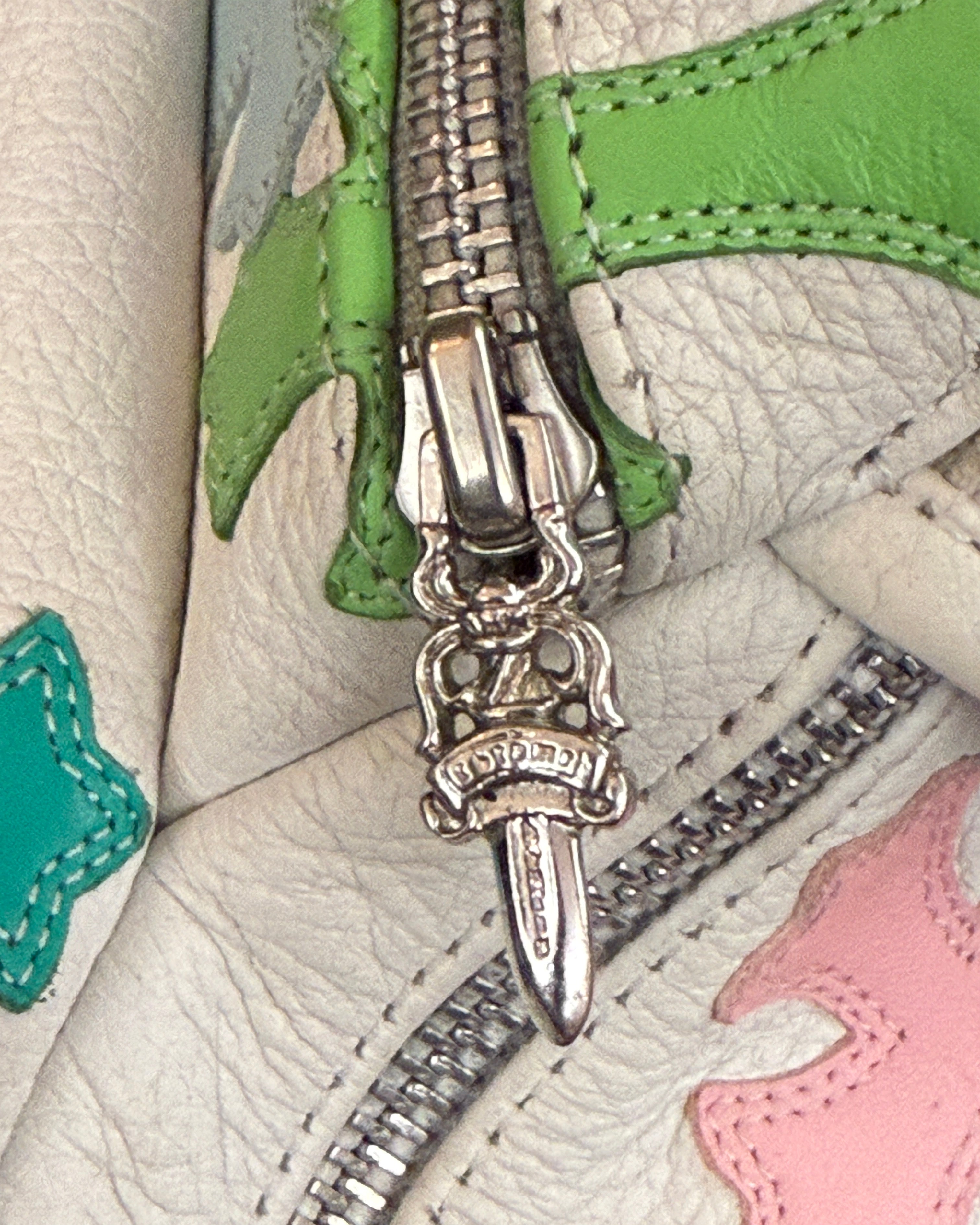 Chrome Hearts Multi Colour Cross Patch White Leather Snat Waist Bag