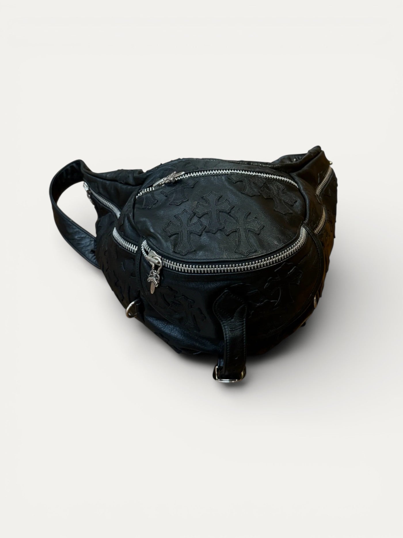 Chrome Hearts Black Cross Patch Leather Snat