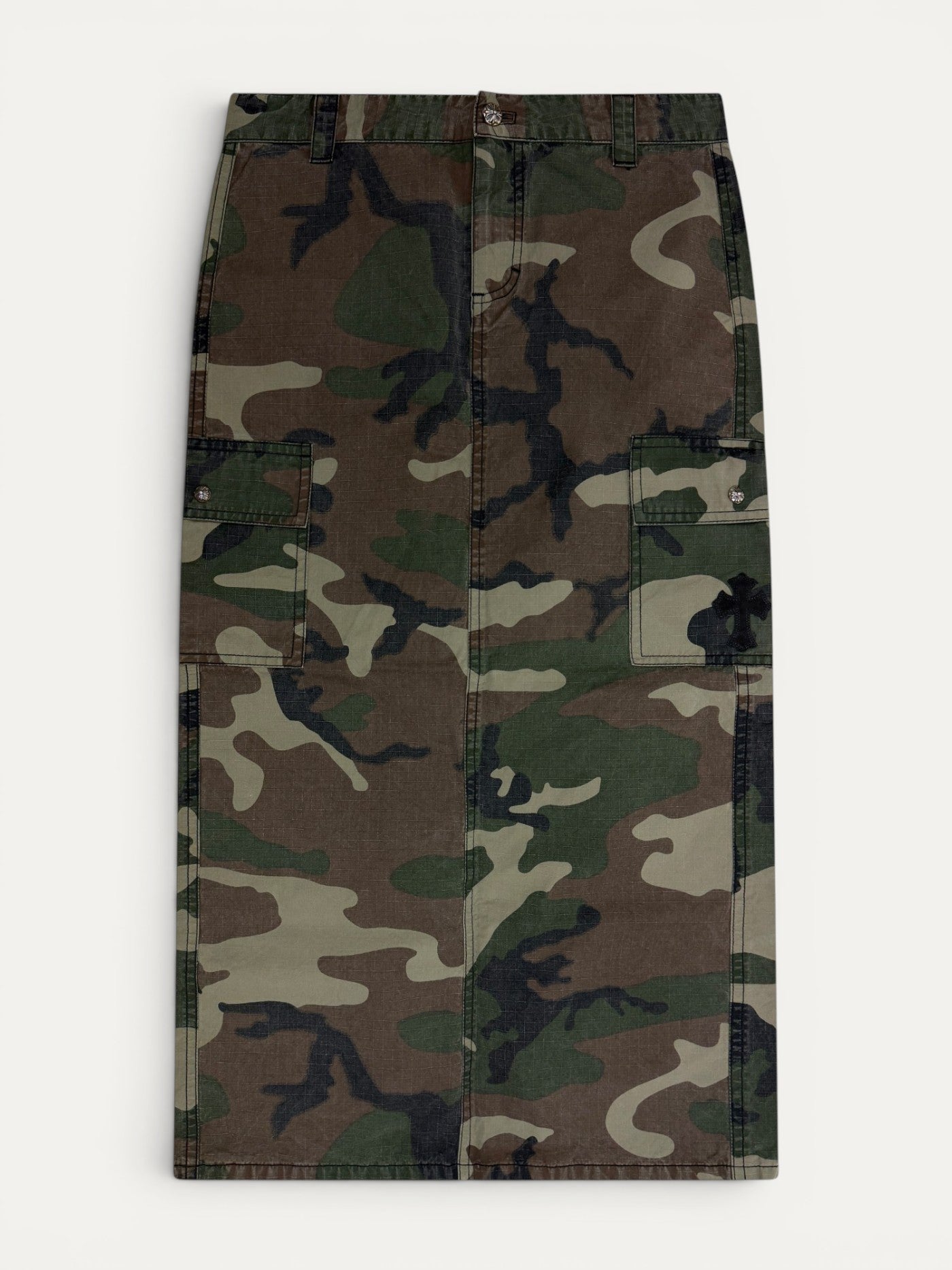Chrome Hearts Cross Patch Camo Mini Skirt