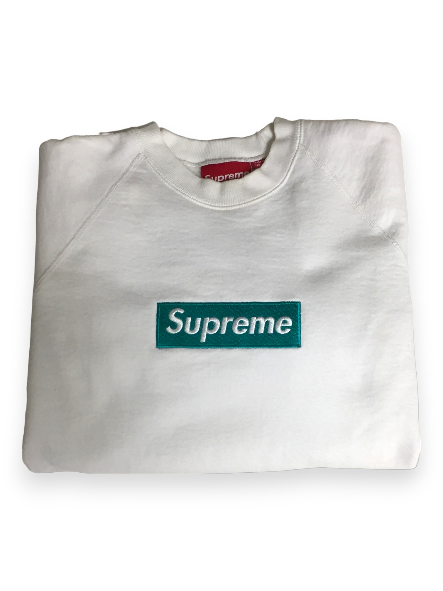 2006 Supreme Teal White Box Logo Crewneck
