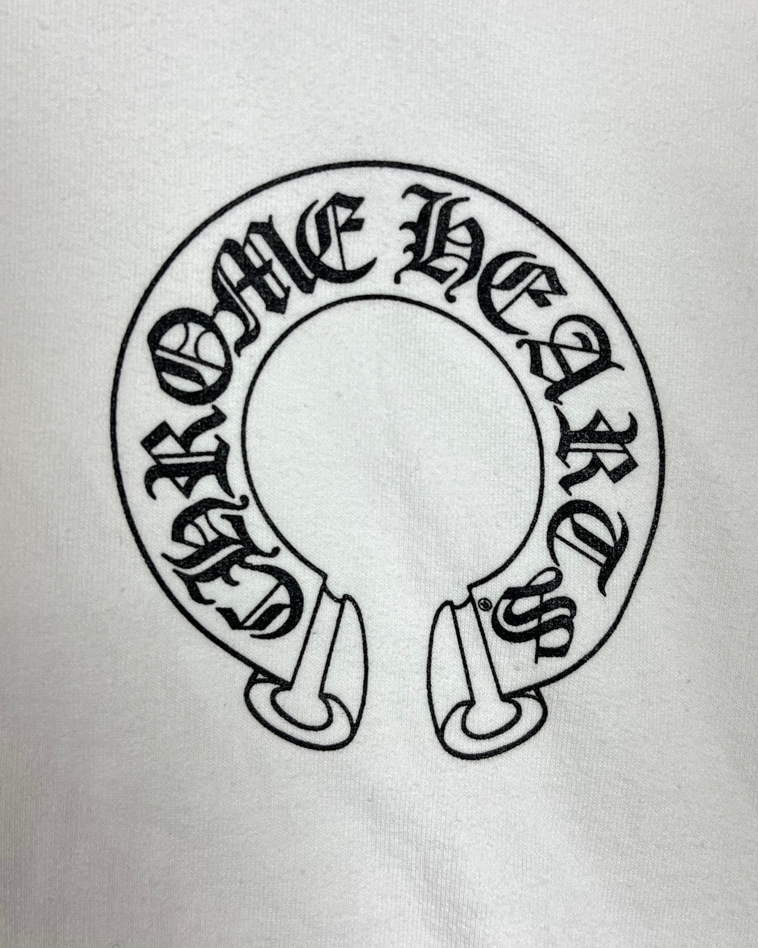 Chrome Hearts White Horseshoe Zip Up Hoodie