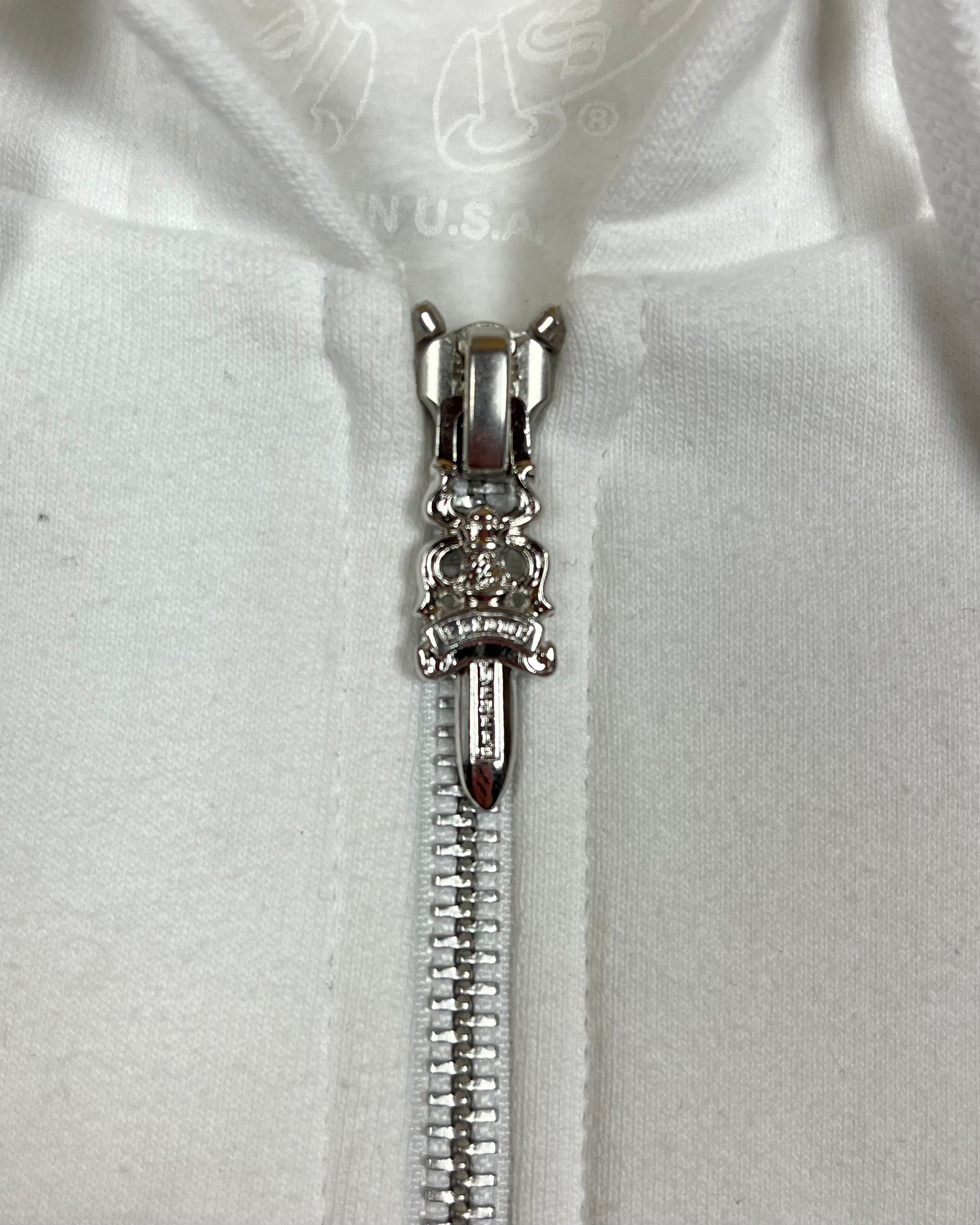 Chrome Hearts White Horseshoe Zip Up Hoodie