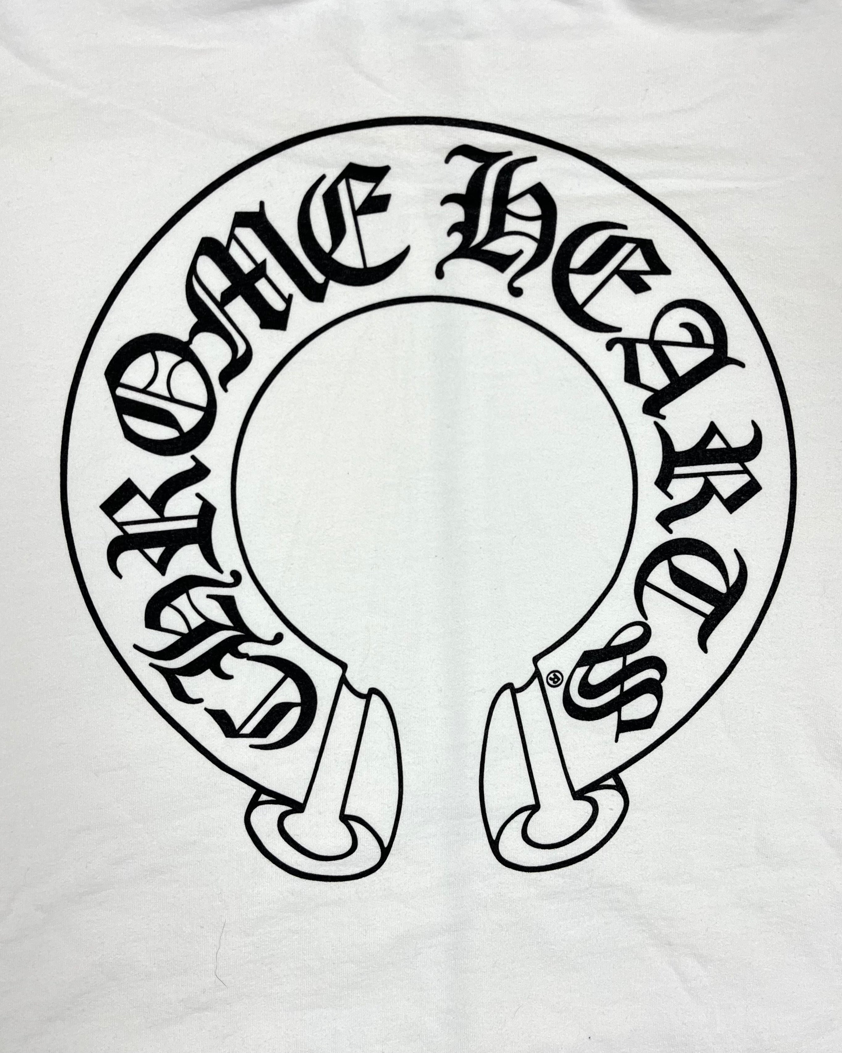 Chrome Hearts White Horseshoe Zip Up Hoodie