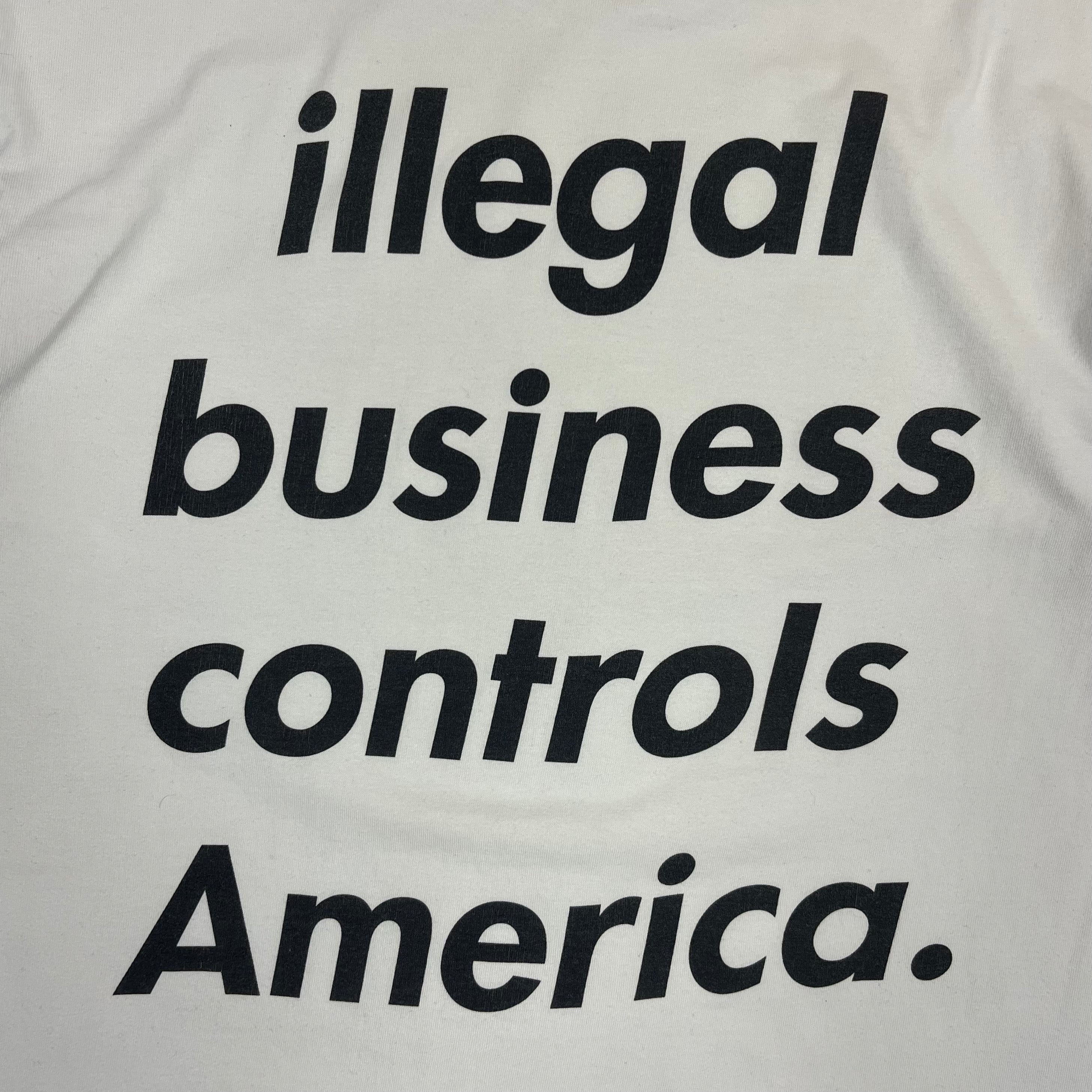 2005 Supreme Illegal Business Controls America White Tee