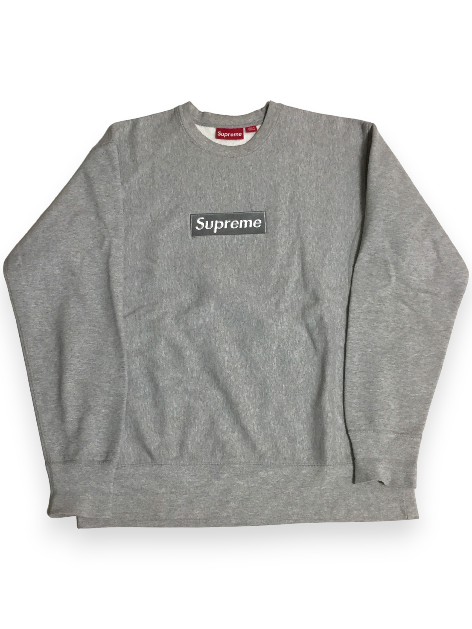 2001 Supreme Silver Grey Box Logo Crewneck