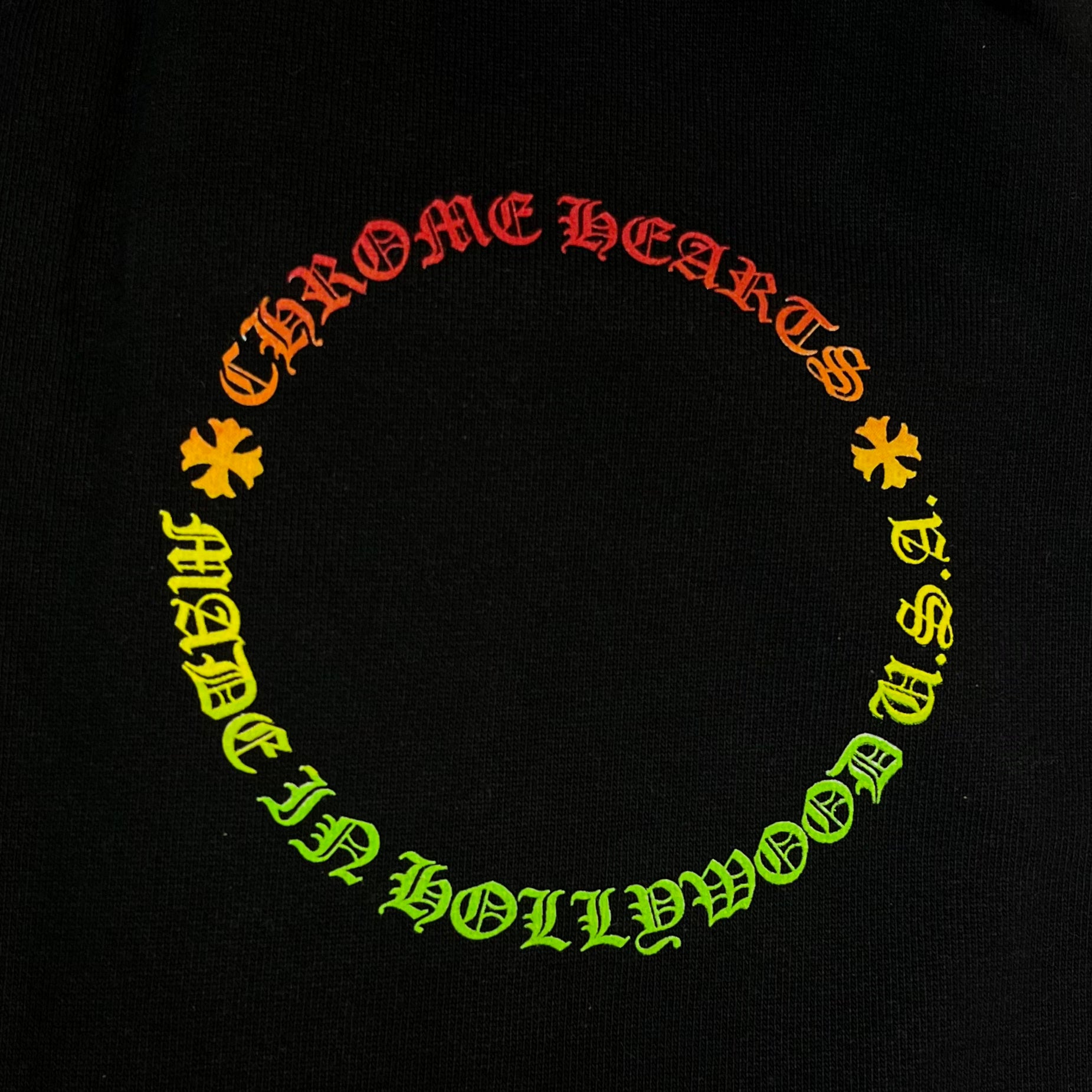 Chrome Hearts Gradient Multi Color Logo Black Sweatpants