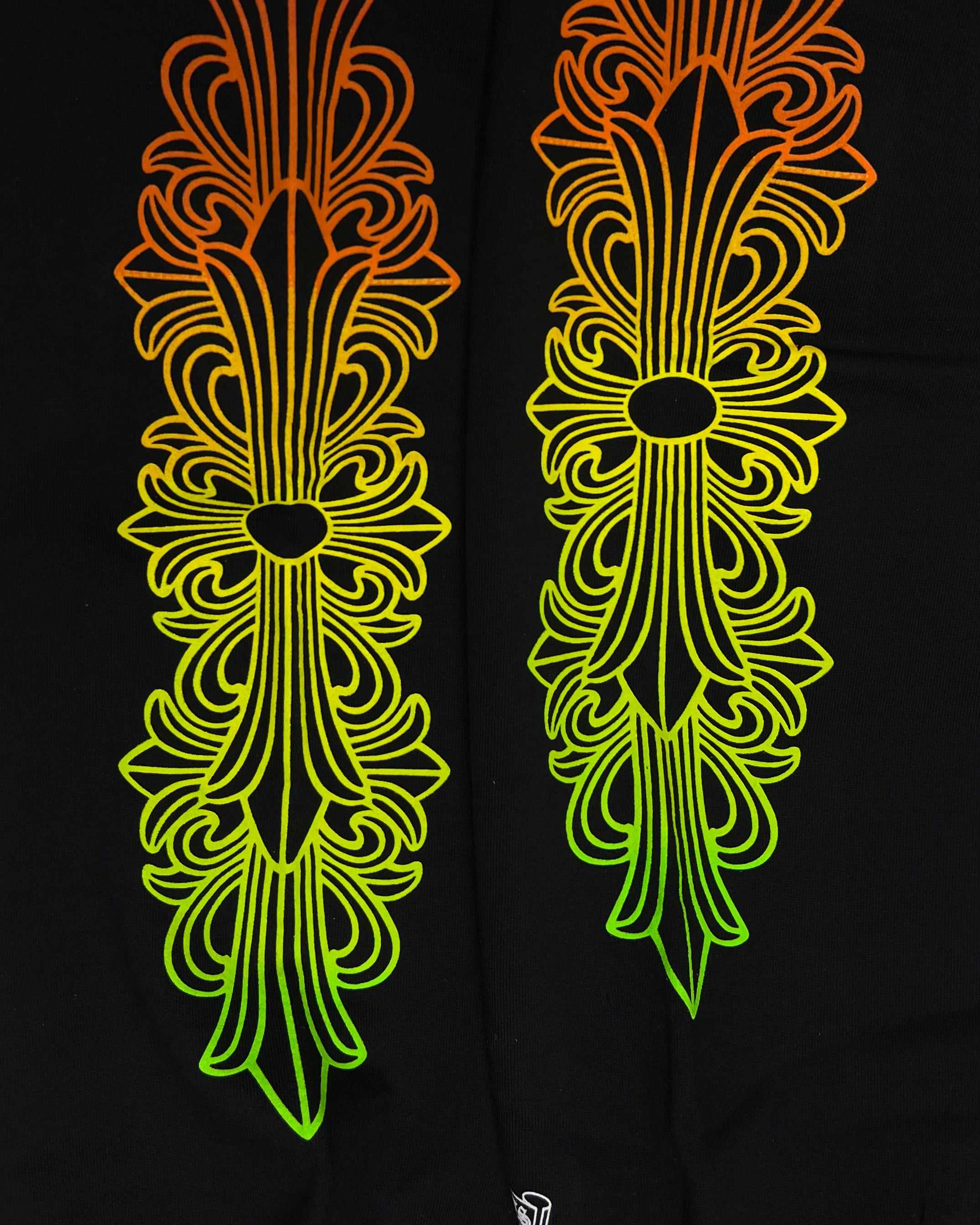 Chrome Hearts Gradient Multi Color Logo Black Sweatpants