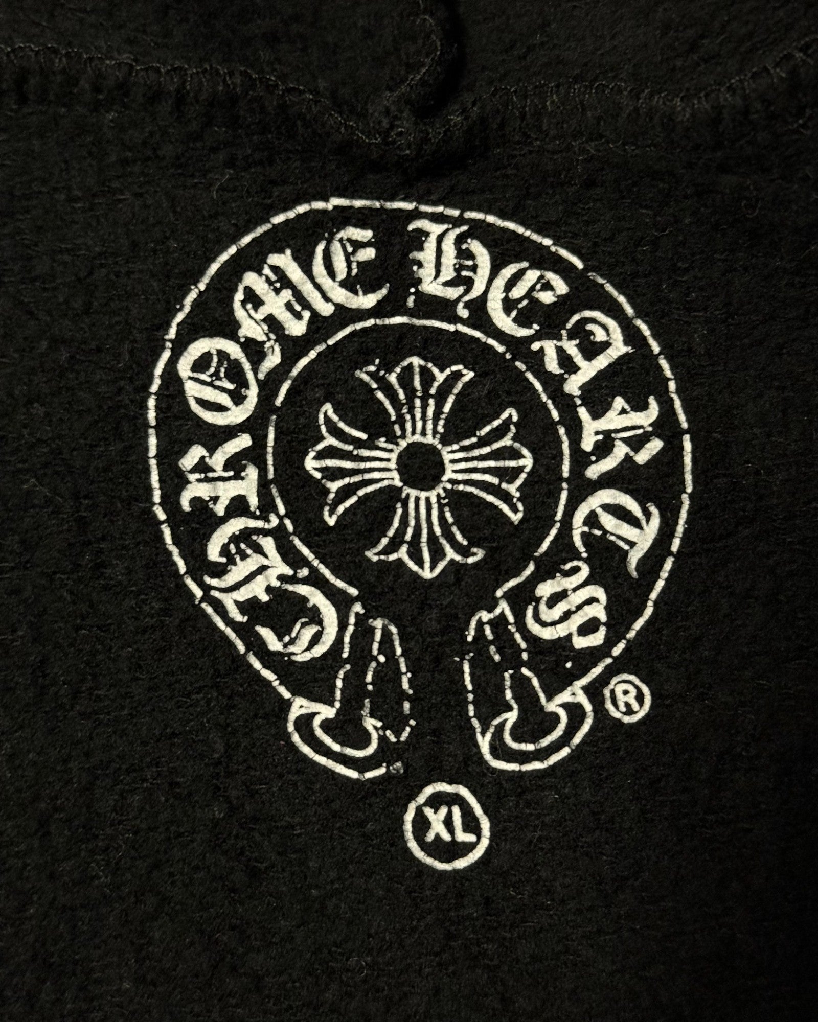 Chrome Hearts Black Scroll Logo Zip-Up Hoodie