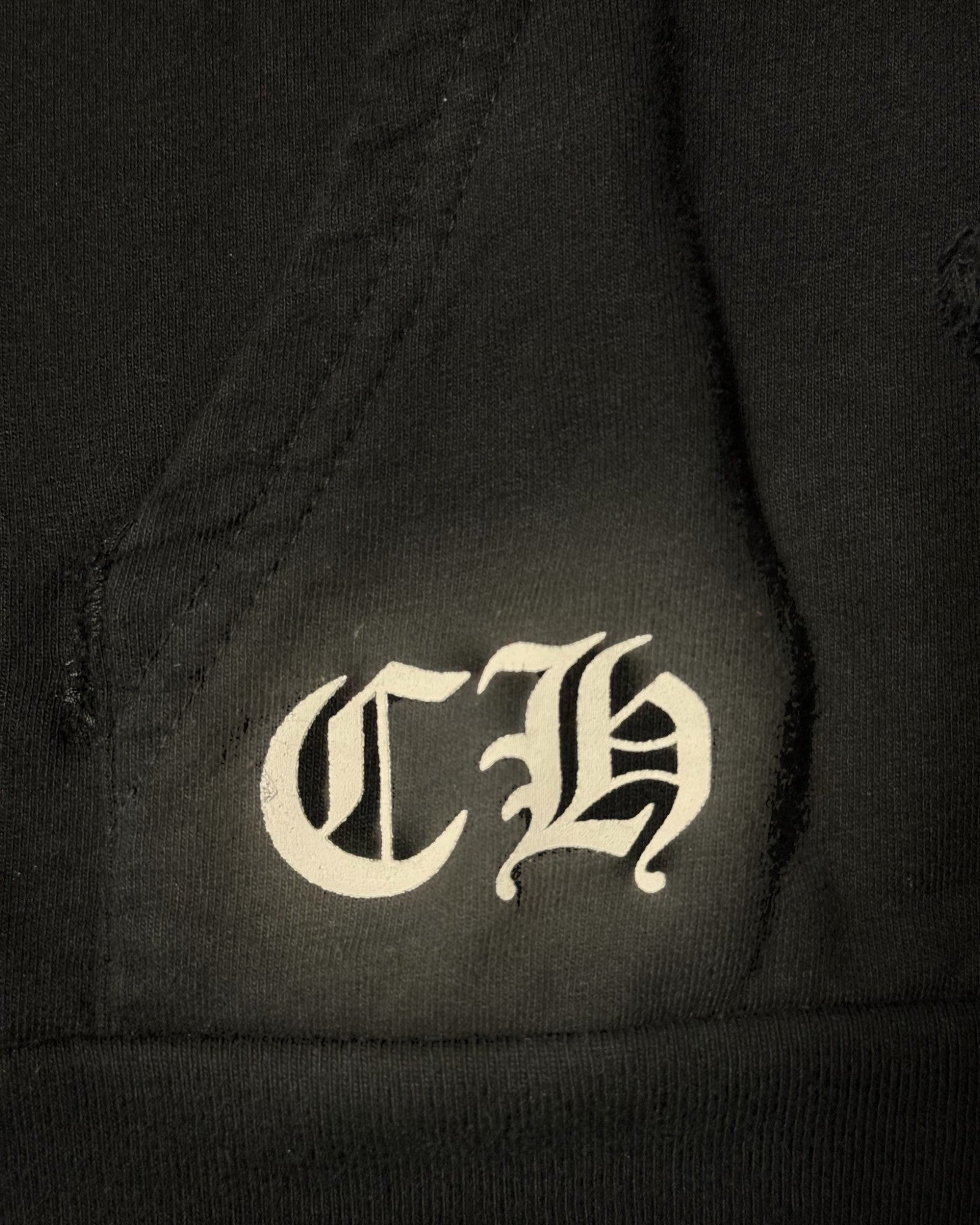 Chrome Hearts Black Scroll Logo Zip-Up Hoodie