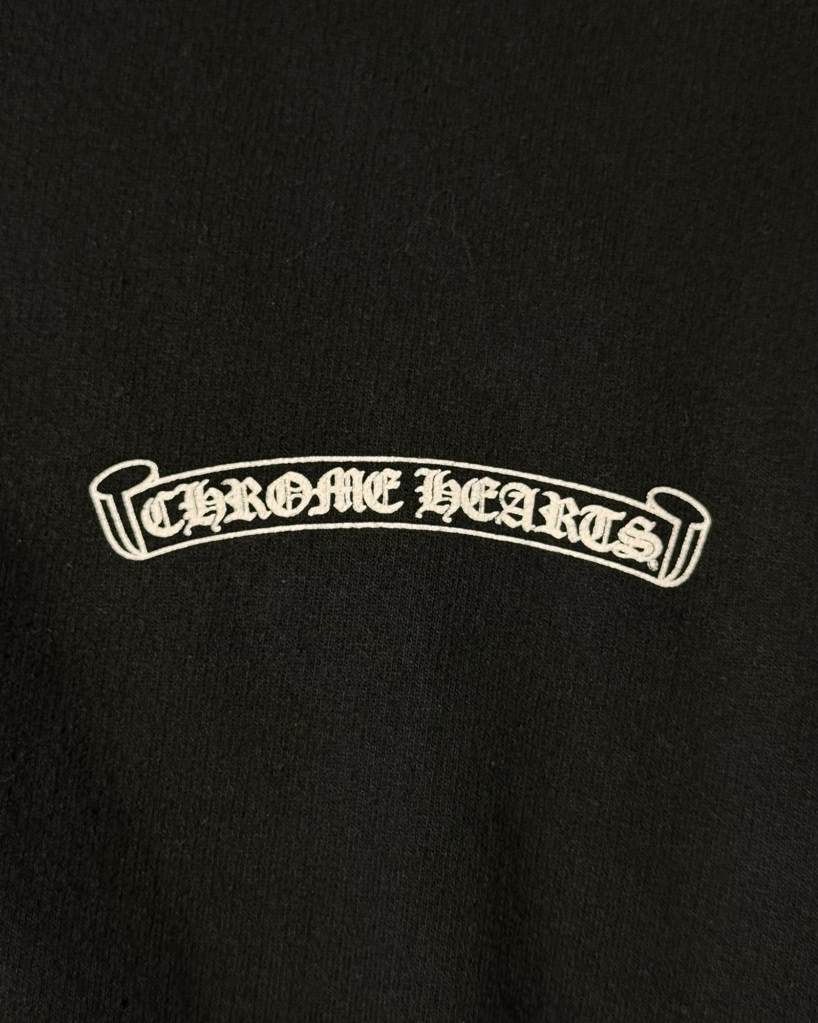 Chrome Hearts Black Scroll Logo Zip-Up Hoodie