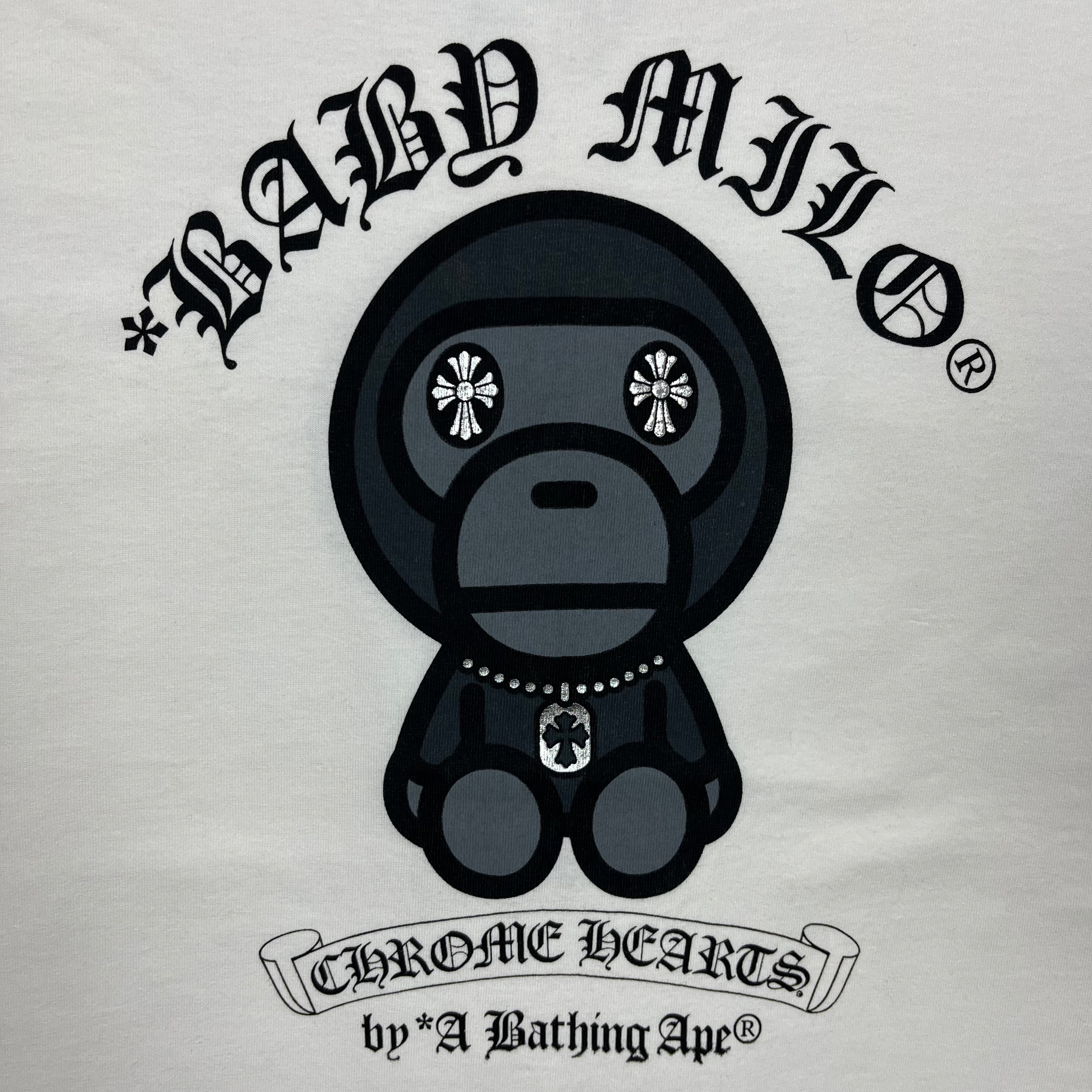 Chrome Hearts Bape Baby Milo White Tee