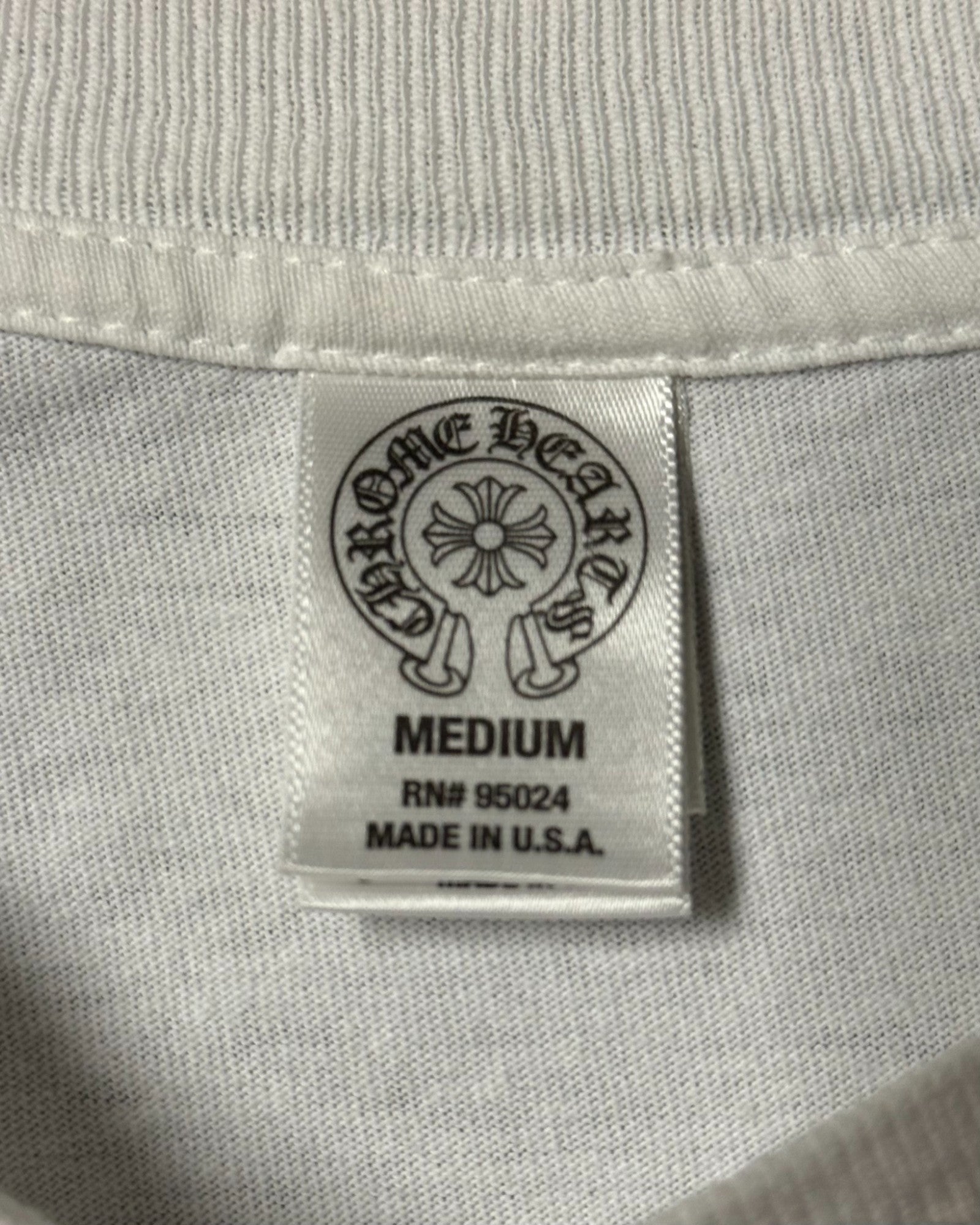 Chrome Hearts White T-Bar Vertical Logo Tee