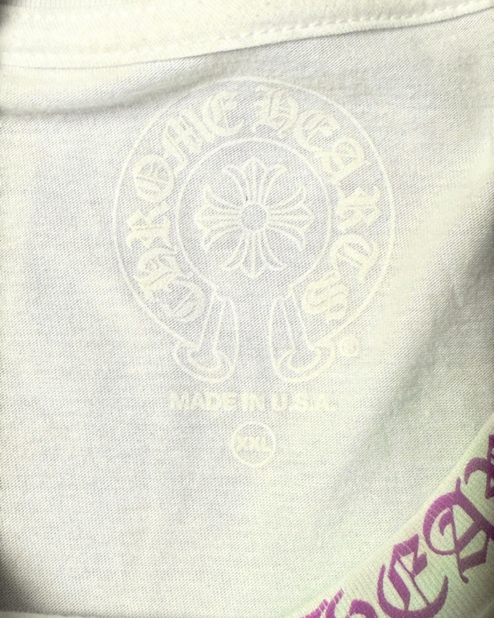 Chrome Hearts Purple White Neck Logo Longsleeve