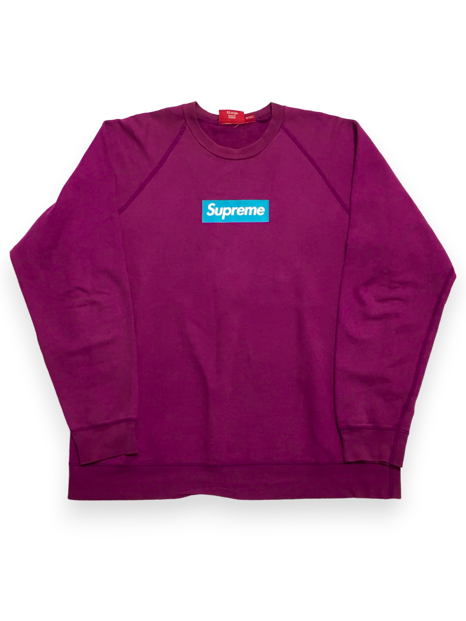 2007 Supreme Screenprint Fuxia Teal Box Logo Crewneck
