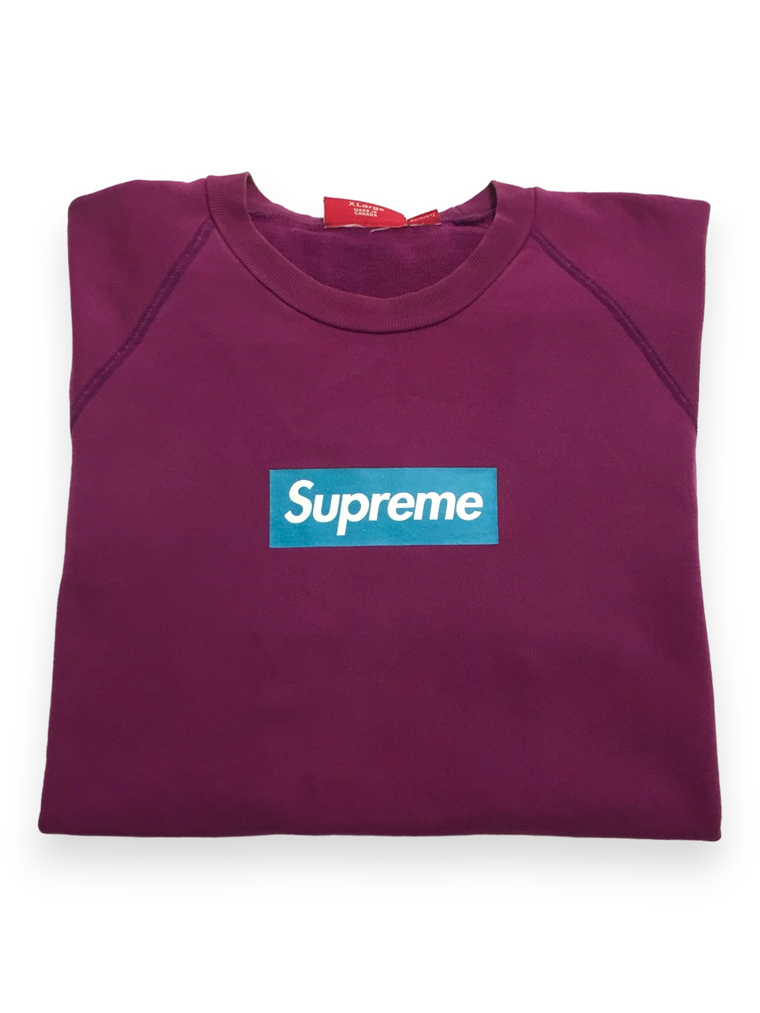 2007 Supreme Screenprint Fuxia Teal Box Logo Crewneck