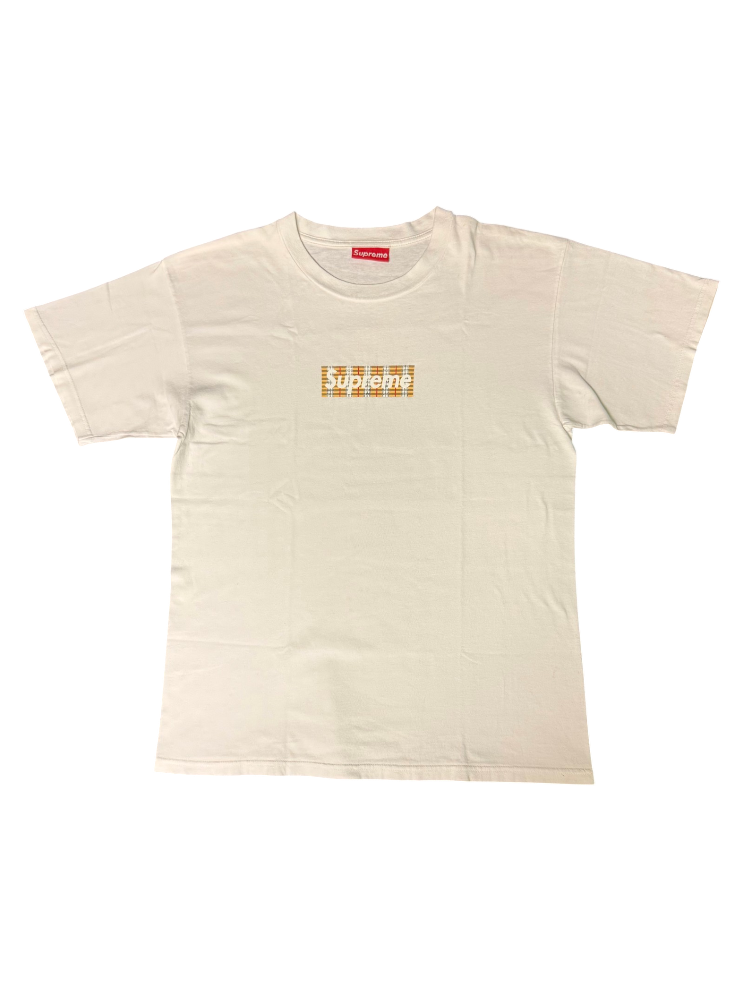 1997 Supreme Burberry White Box Logo Tee