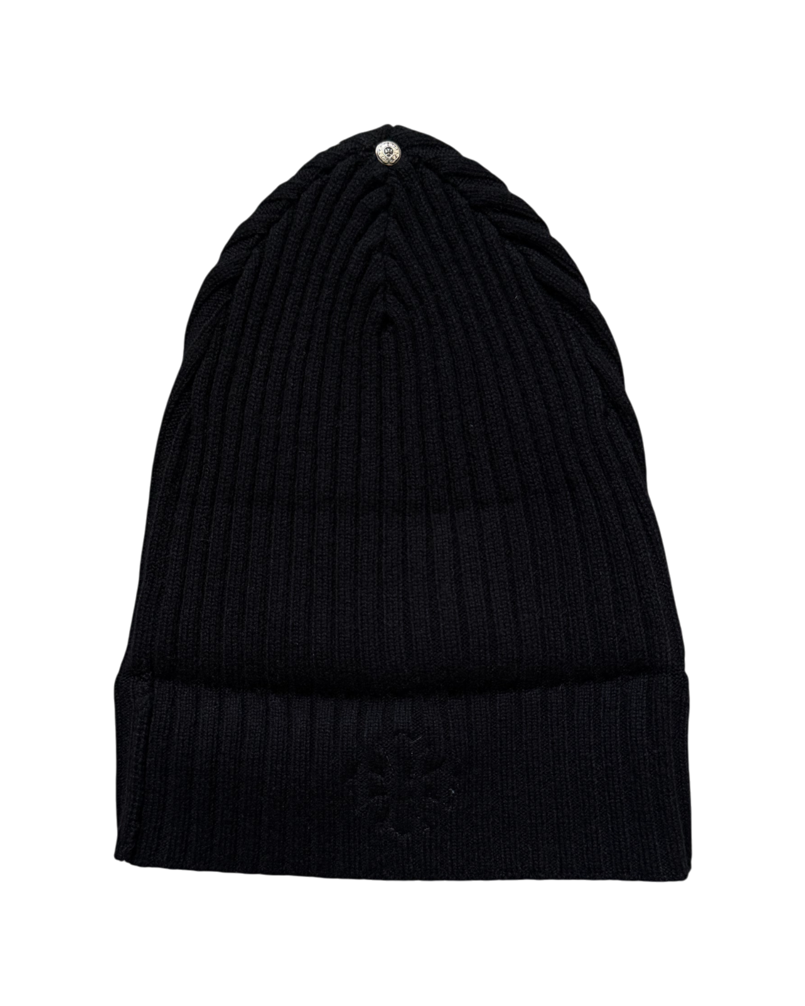 Chrome Hearts Black Cashmere Cross Patch Beanie