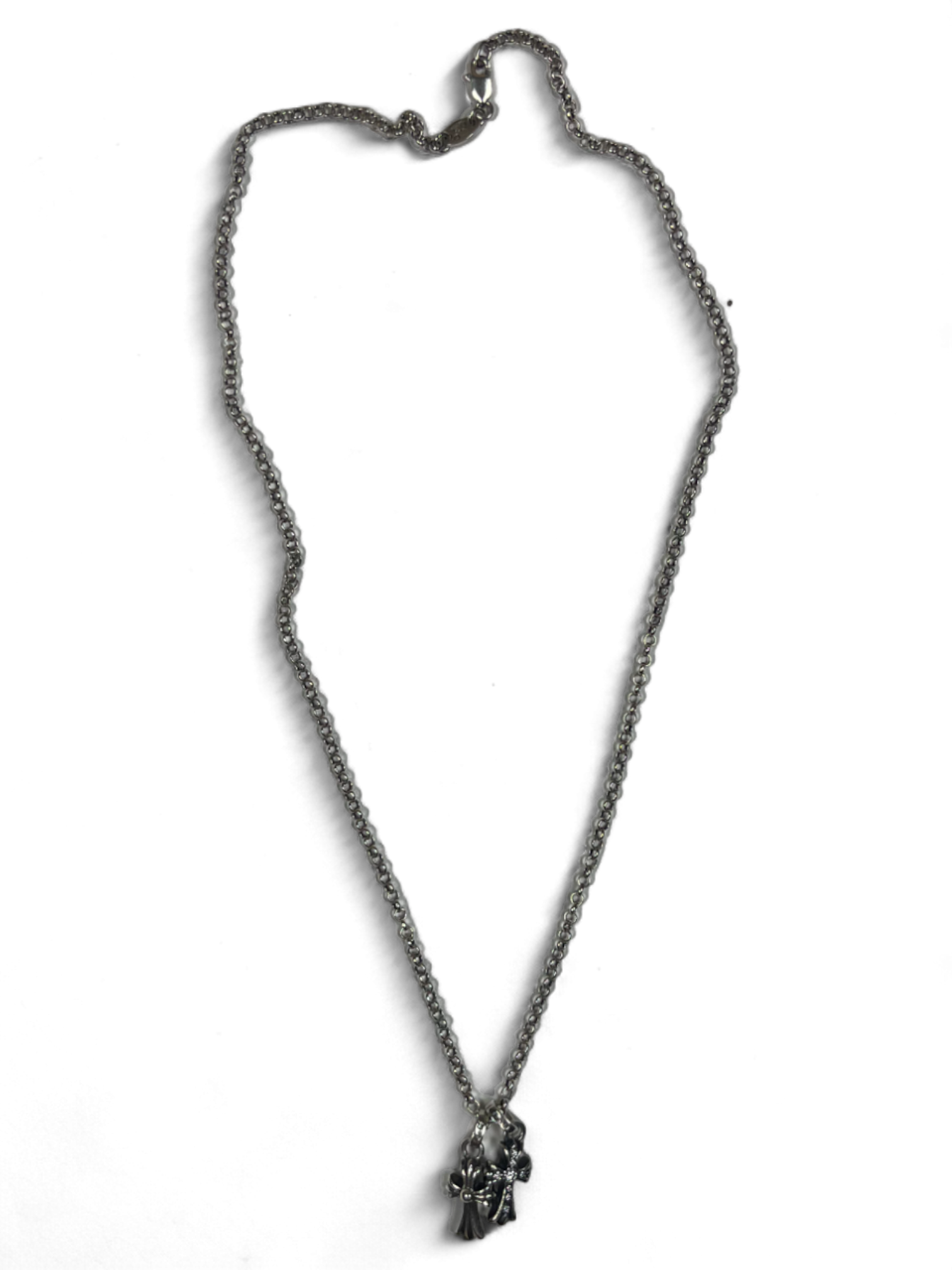 Chrome Hearts Roller Baby Fat Diamond Cross Necklace