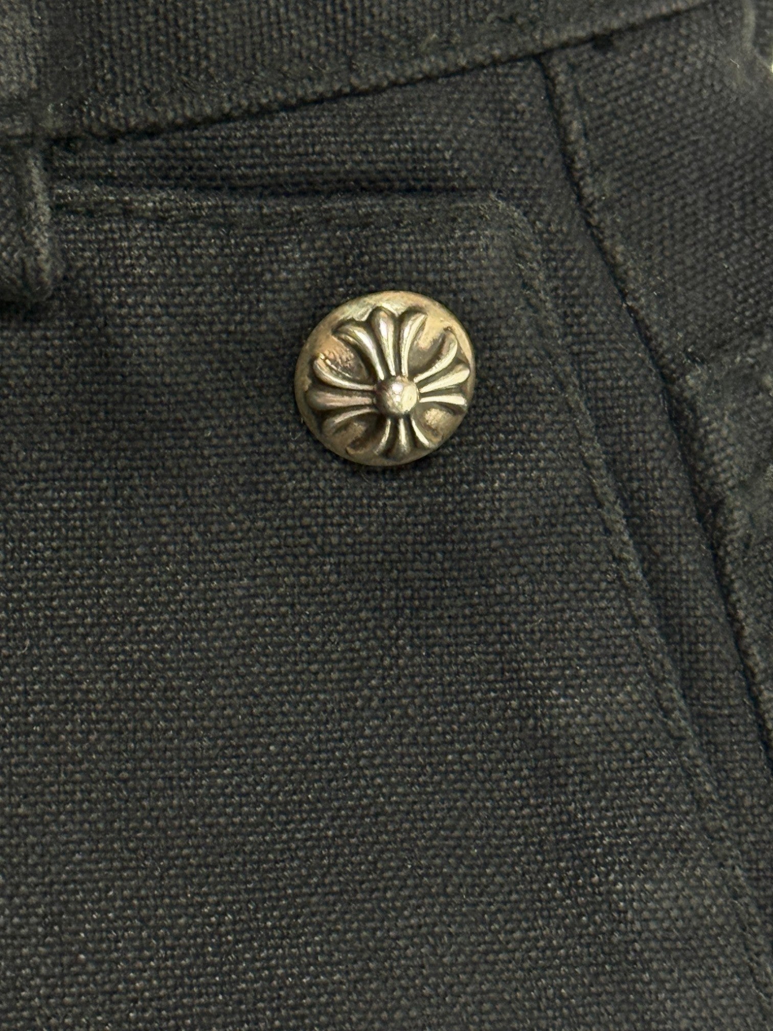 Chrome Hearts Cross Patch Double Knee Black Carpenter Pants