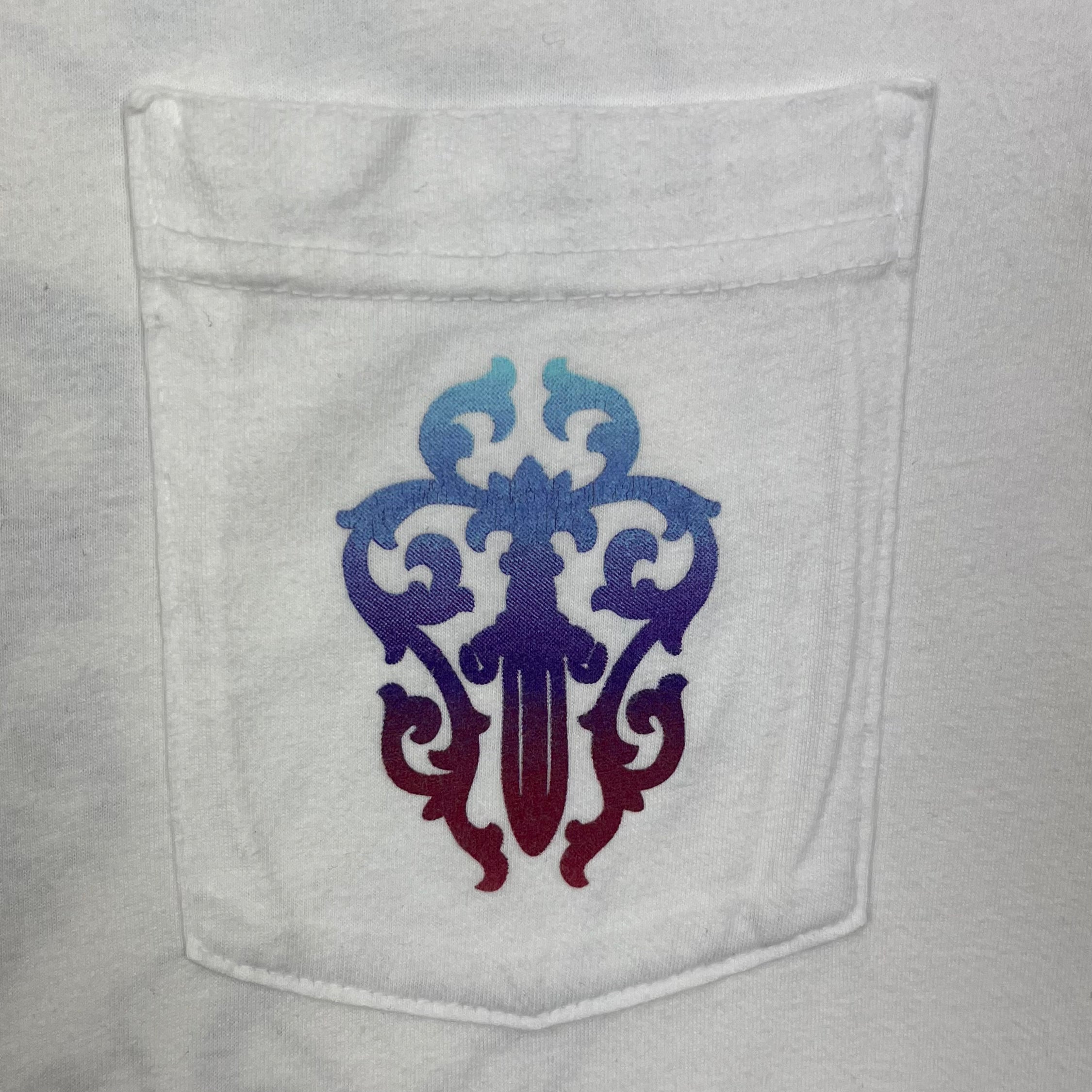 Chrome Hearts White Gradient Dagger Horseshoe Logo Tee
