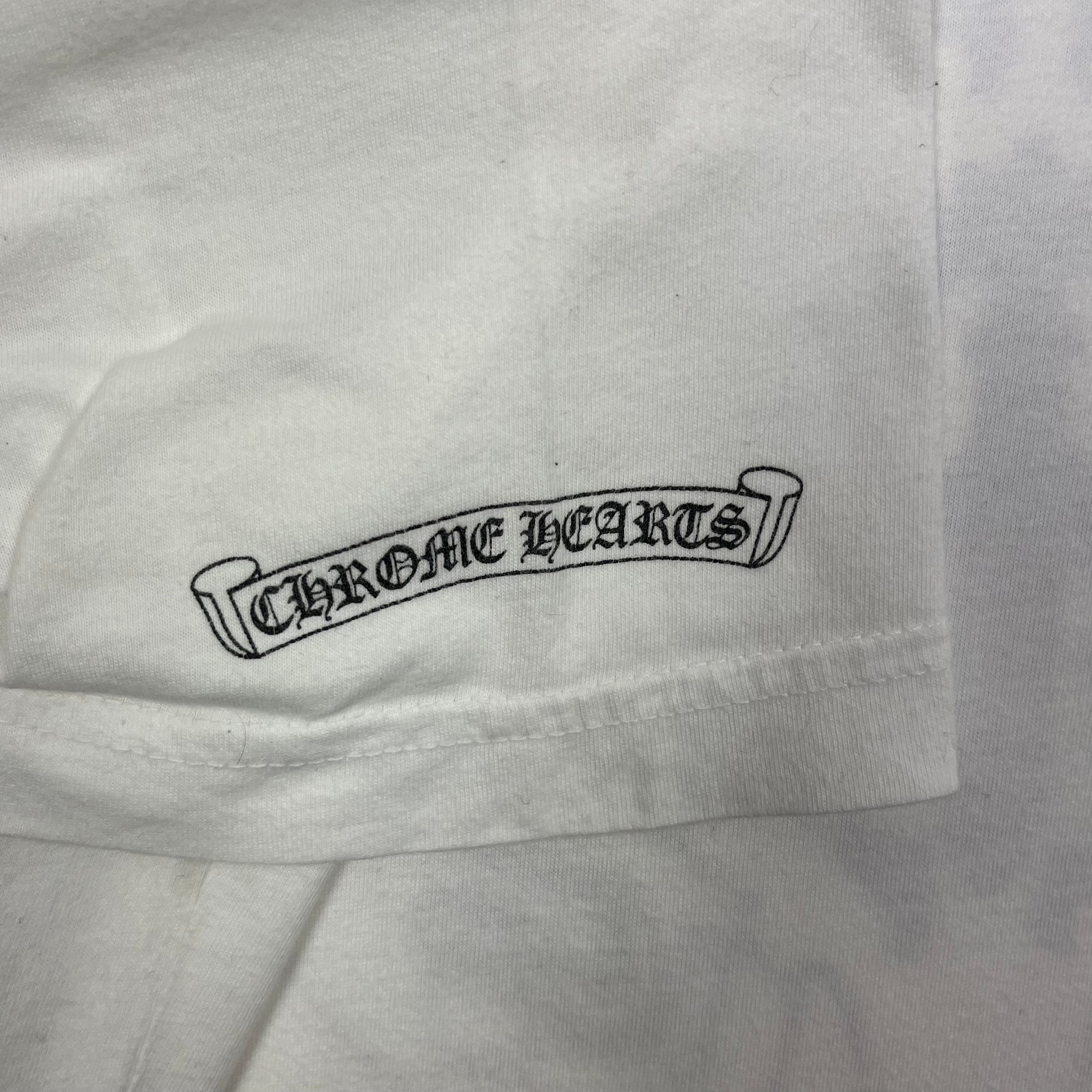Chrome Hearts White Gradient Dagger Horseshoe Logo Tee