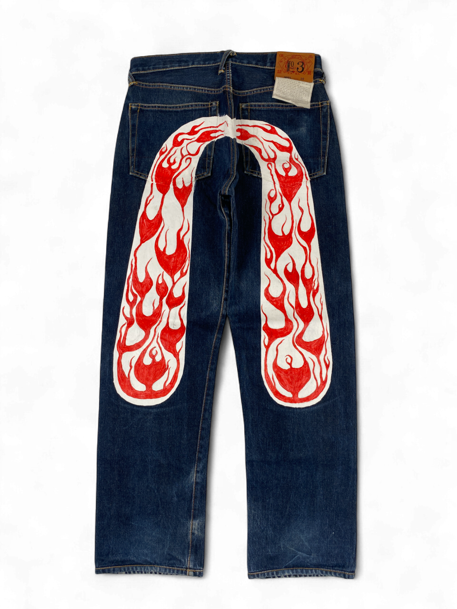 Evisu Diacock Red White Blue Jeans