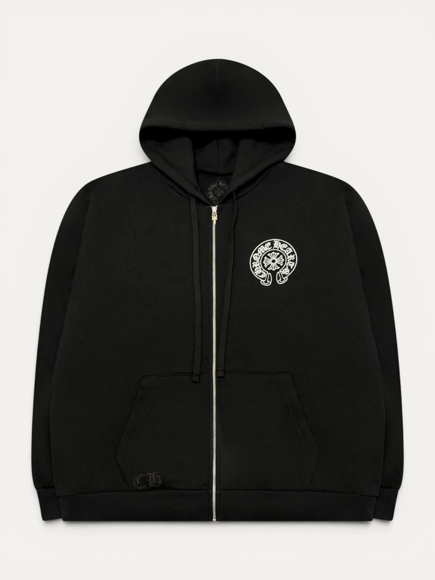 Chrome Hearts Los Angeles Exclusive Black Horseshoe Zip Up Hoodie