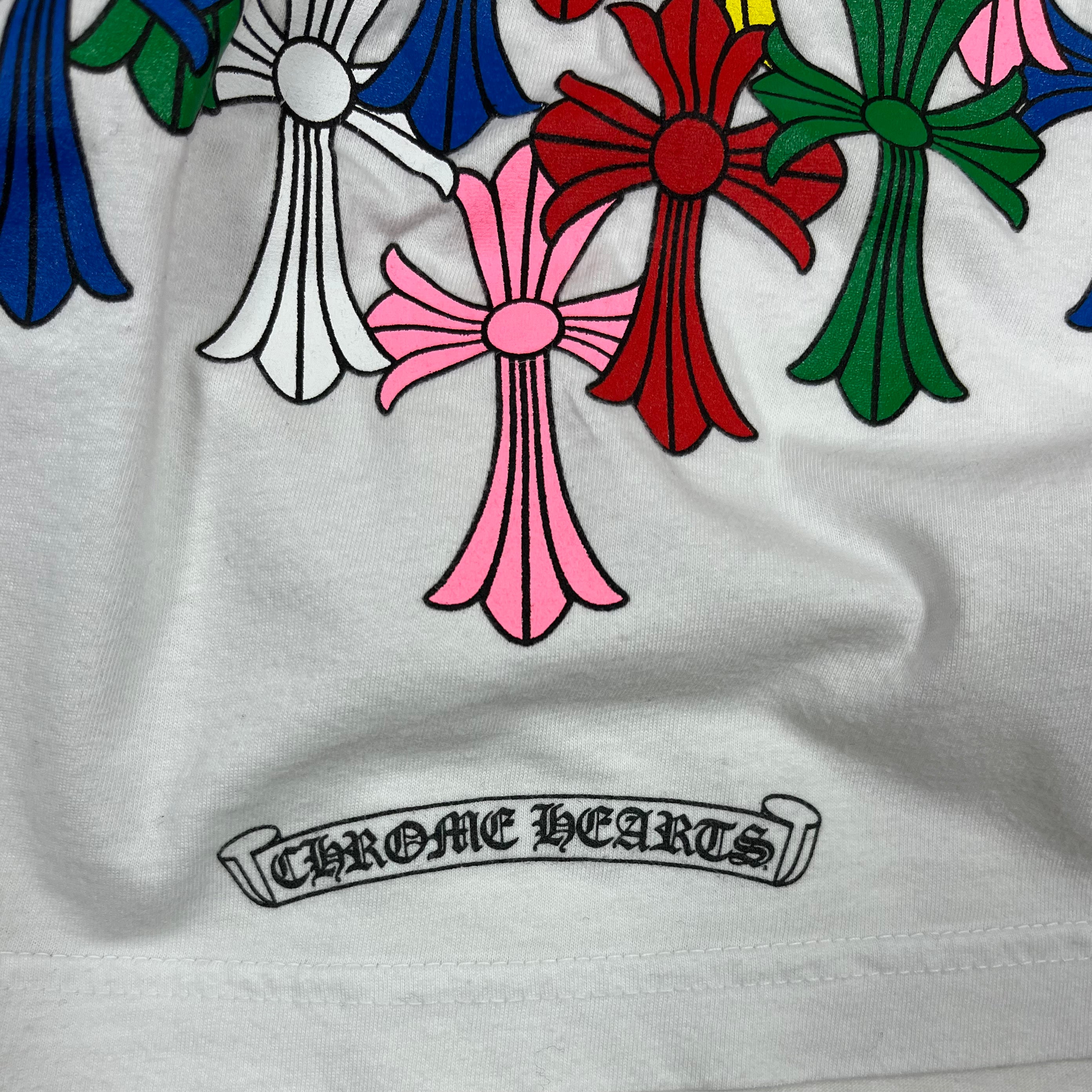 Chrome Hearts White Multi Color Cross Longsleeve