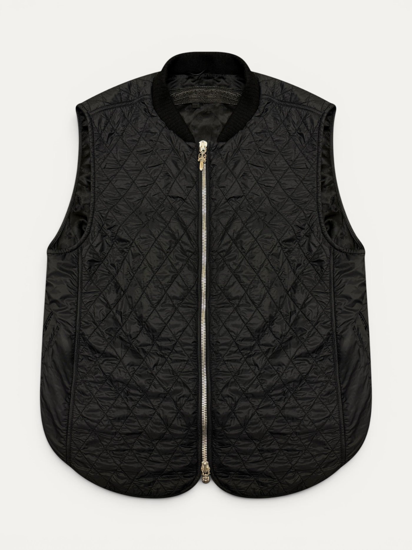 Chrome Hearts Black Cross Patch Flooded Quilted Vest