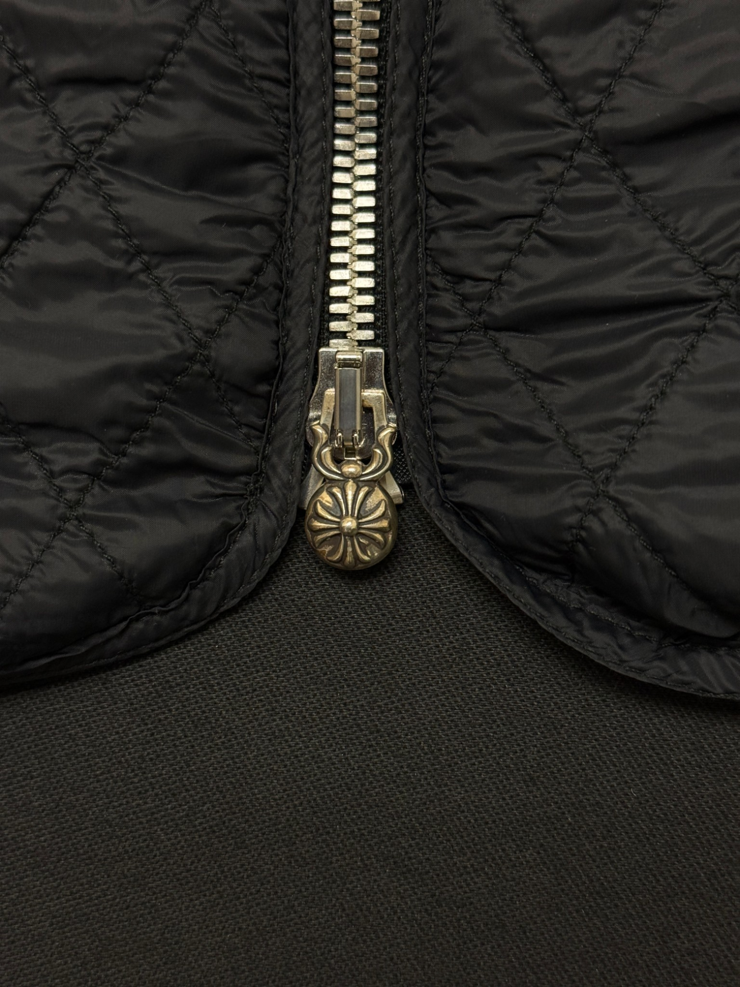 Chrome Hearts Black Cross Patch Flooded Quilted Vest