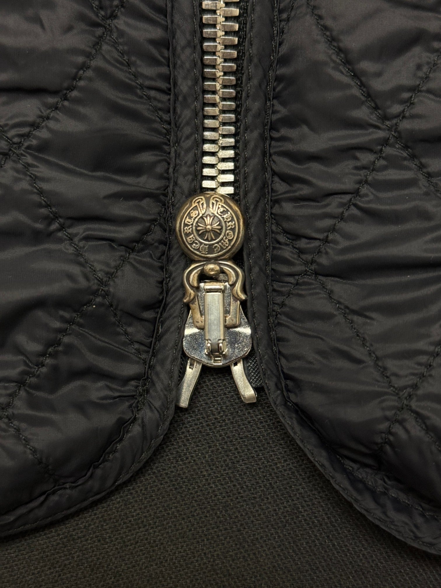 Chrome Hearts Black Cross Patch Flooded Quilted Vest