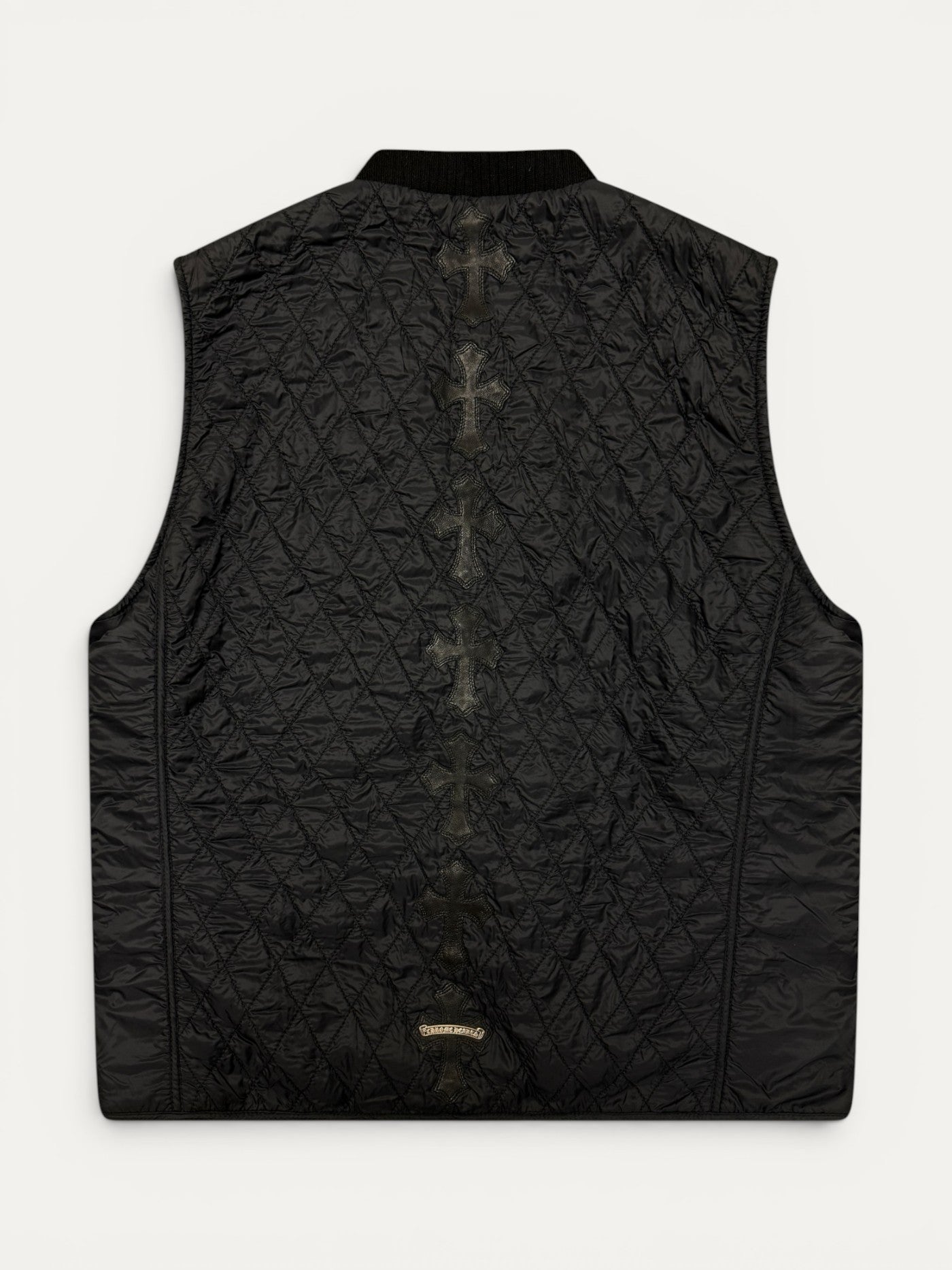 Chrome Hearts Black Cross Patch Flooded Quilted Vest
