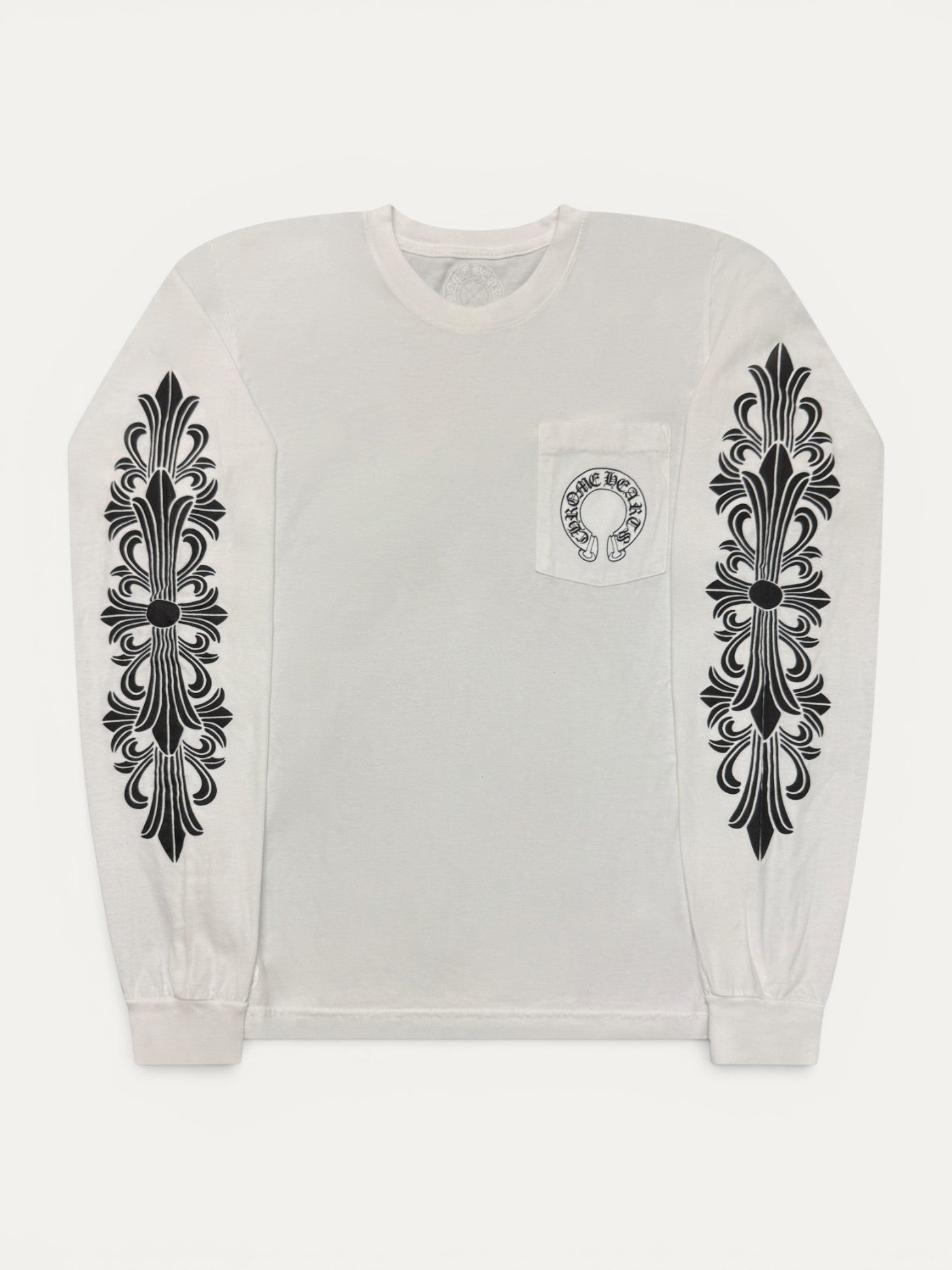 Chrome Hearts White Horseshoe Logo Longsleeve
