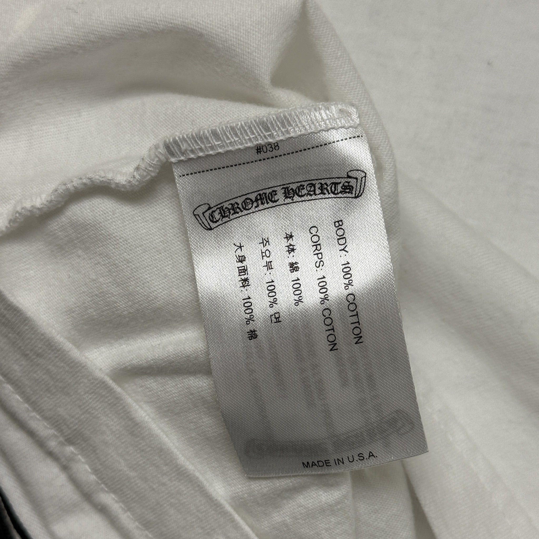 Chrome Hearts White Horseshoe Logo Longsleeve