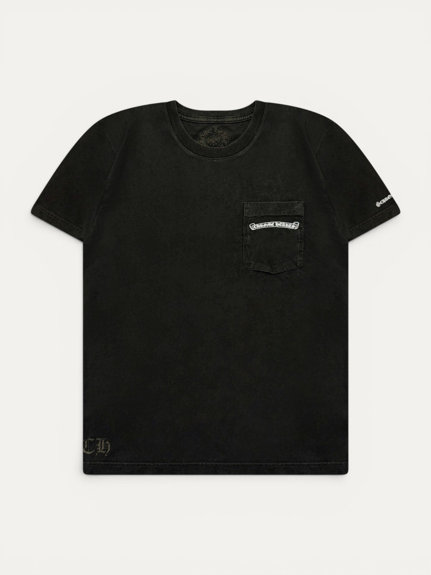 Chrome Hearts Vintage Black Scroll Logo Tee