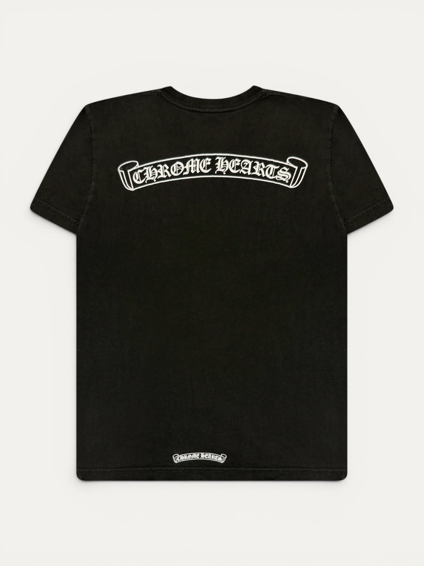Chrome Hearts Vintage Black Scroll Logo Tee