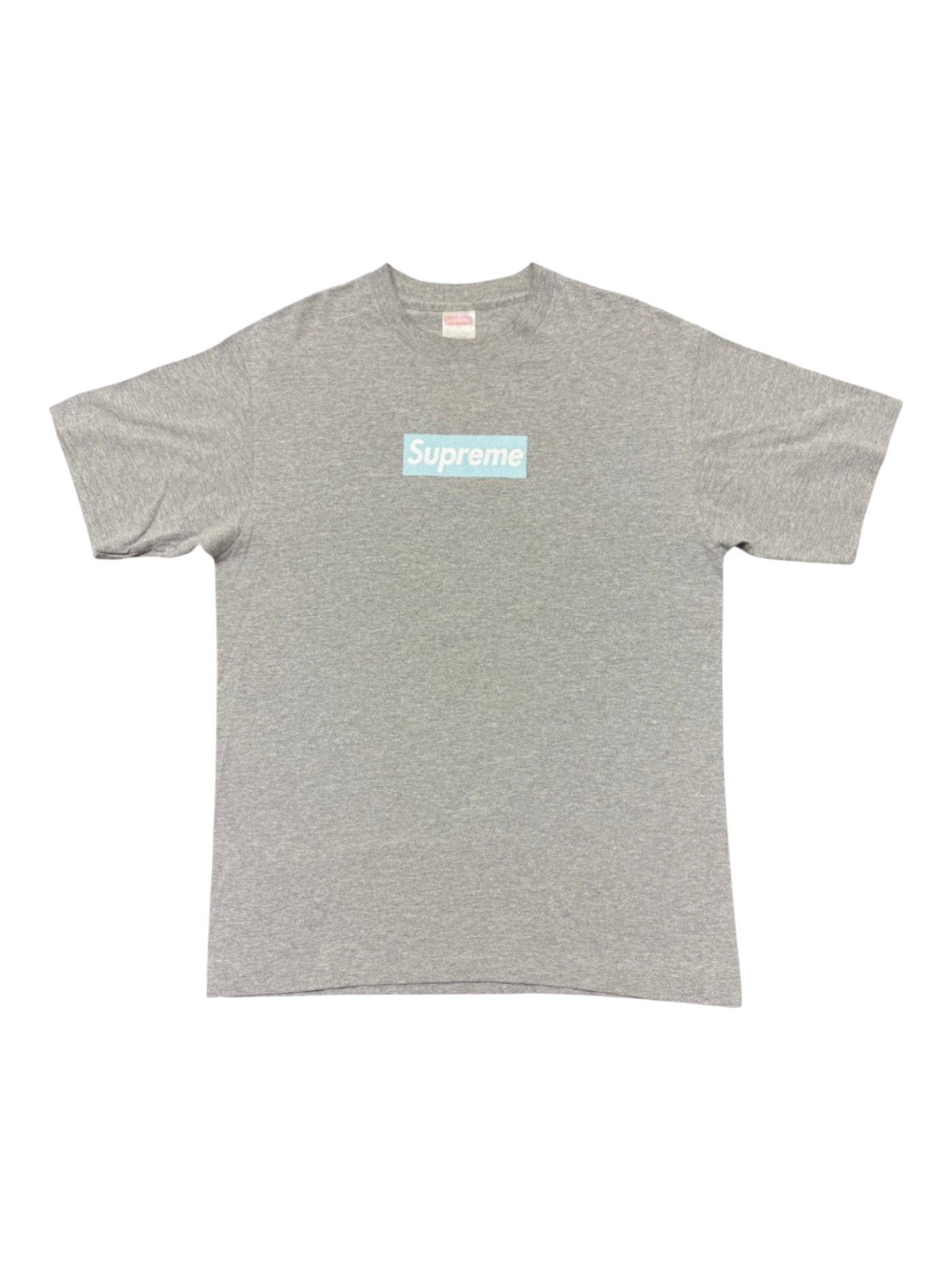 1998 Supreme Ice Blue Grey Box Logo Tee