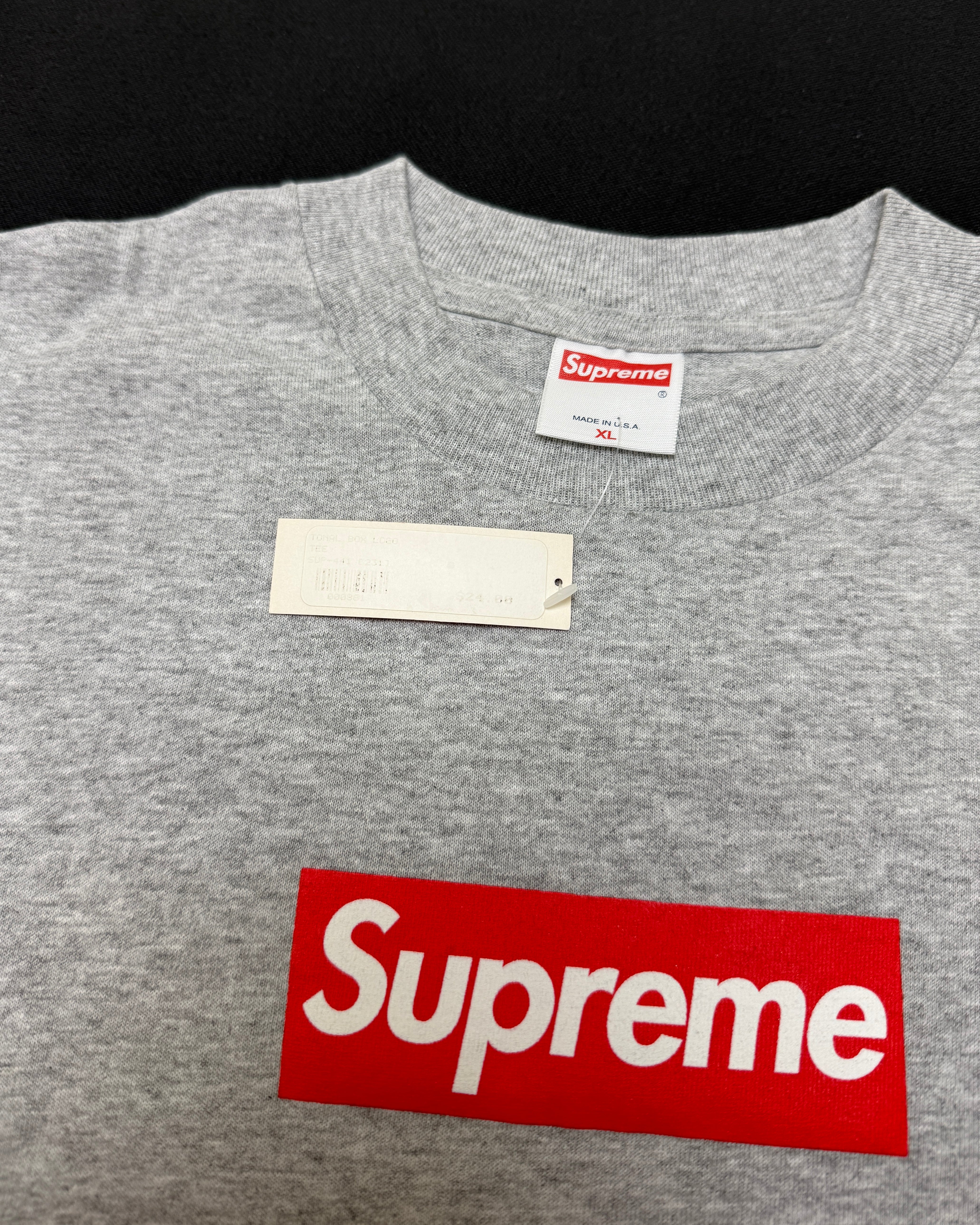 2003 Supreme Red Grey Box Logo Tee